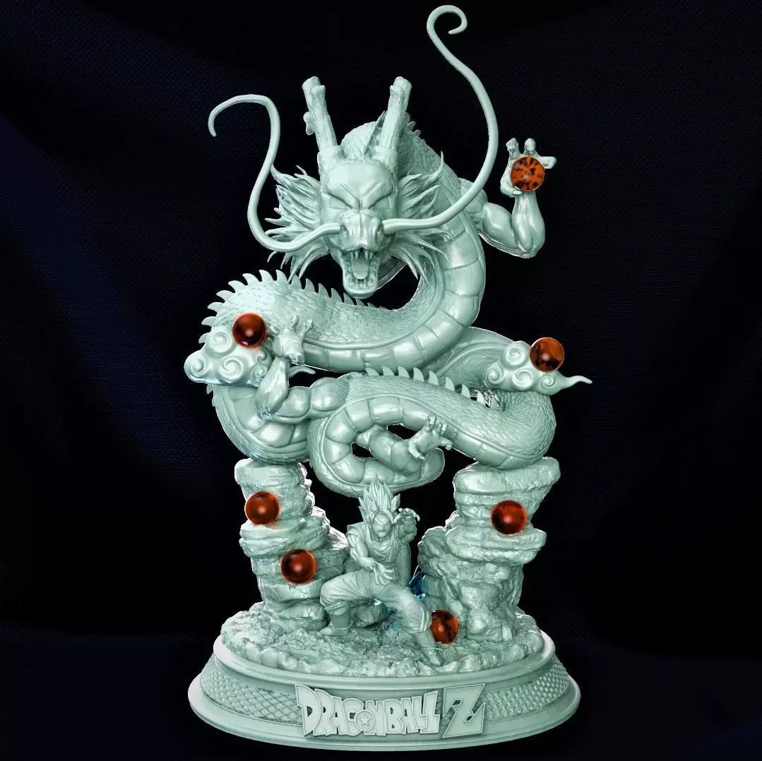 Shenron and Goku 3D print model_0