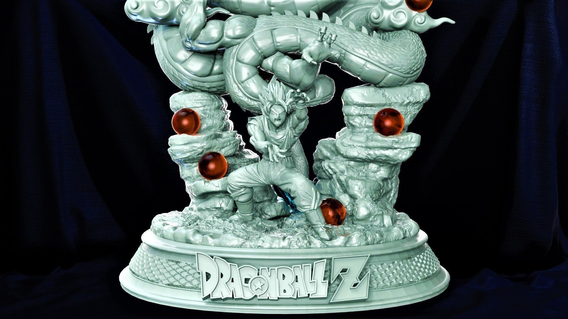 Shenron and Goku 3D print model_1