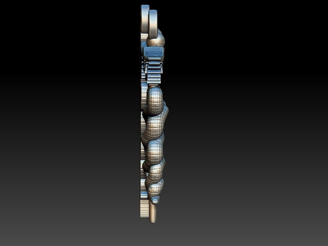 Caduceus Pendant 2 FILE VERSIONS 3D print model_3