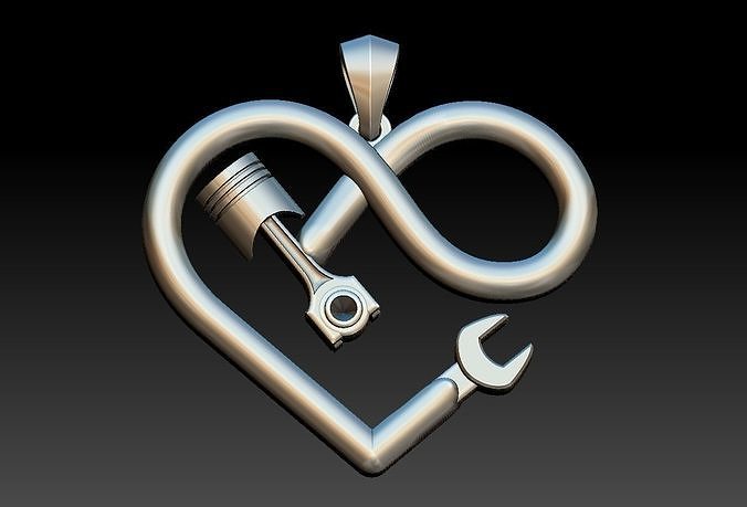 Piston Hearth Pendant 3D print model