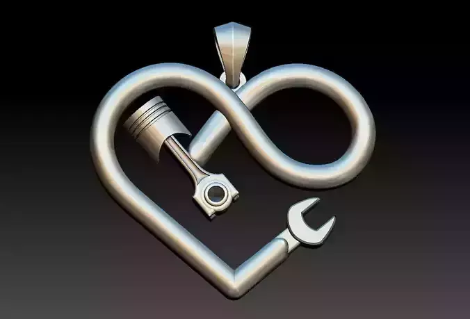Piston Hearth Pendant 3D print model