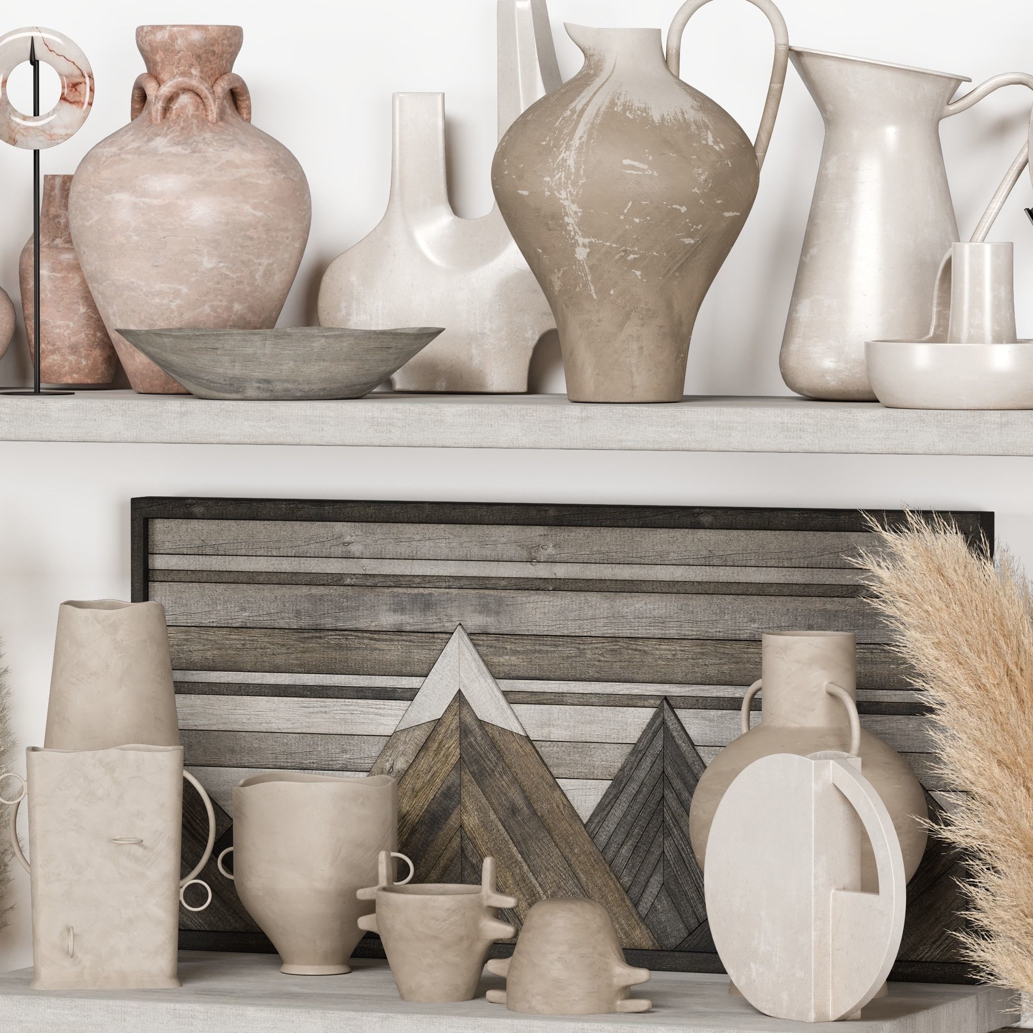 Decorative Set Rustic style 06 3D model_1