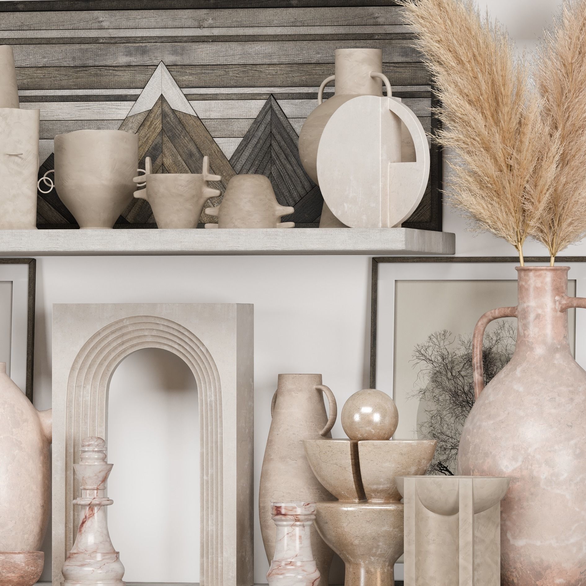 Decorative Set Rustic style 06 3D model_2