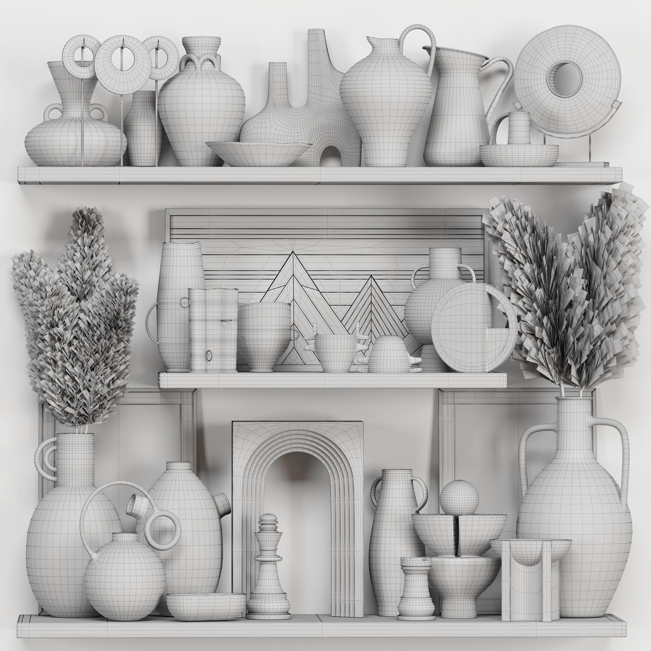 Decorative Set Rustic style 06 3D model_4