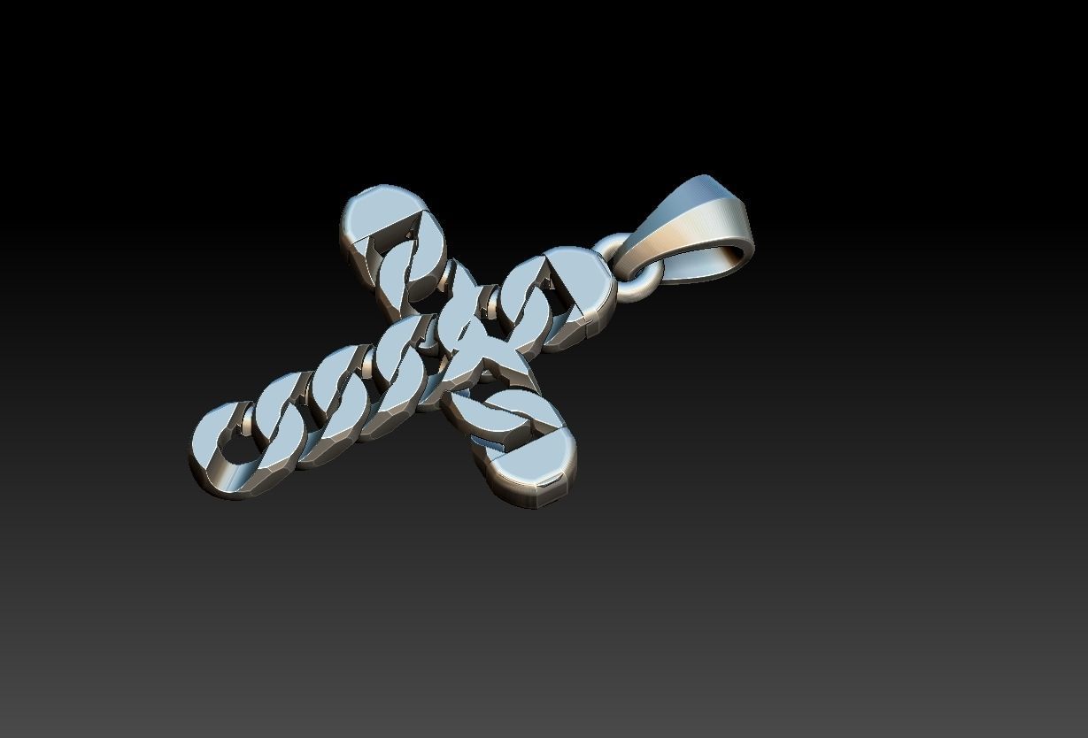 Link Cross Pendant 3D print model_17