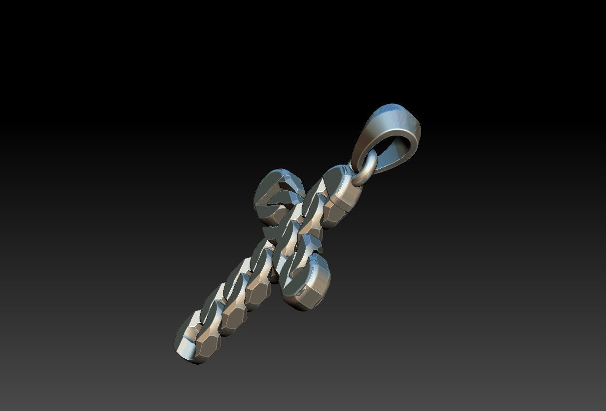 Link Cross Pendant 3D print model_13