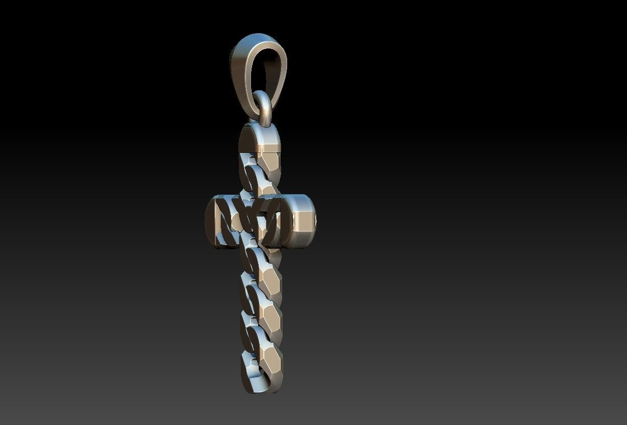 Link Cross Pendant 3D print model_5
