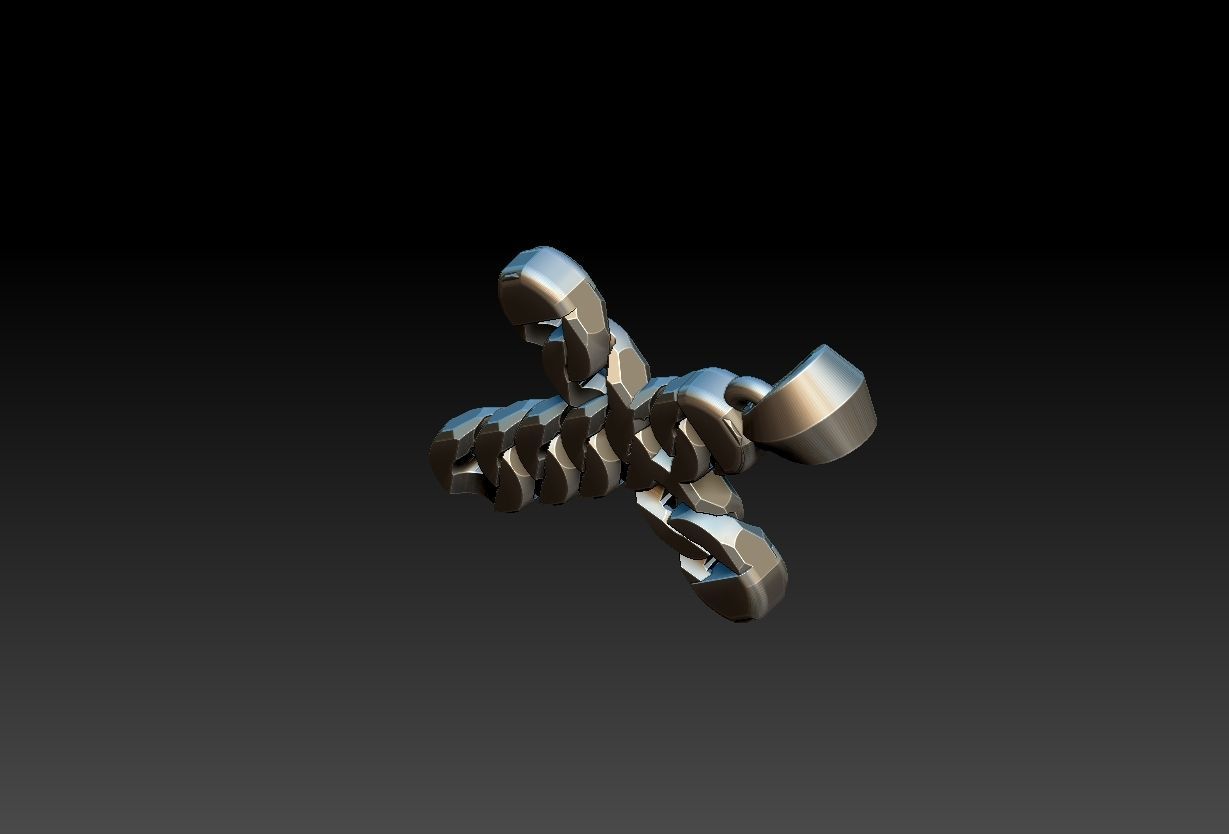 Link Cross Pendant 3D print model_20
