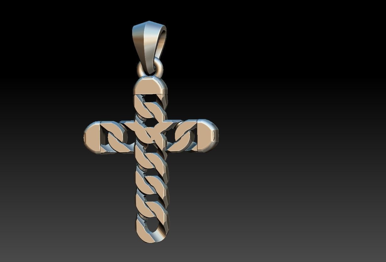 Link Cross Pendant 3D print model_7
