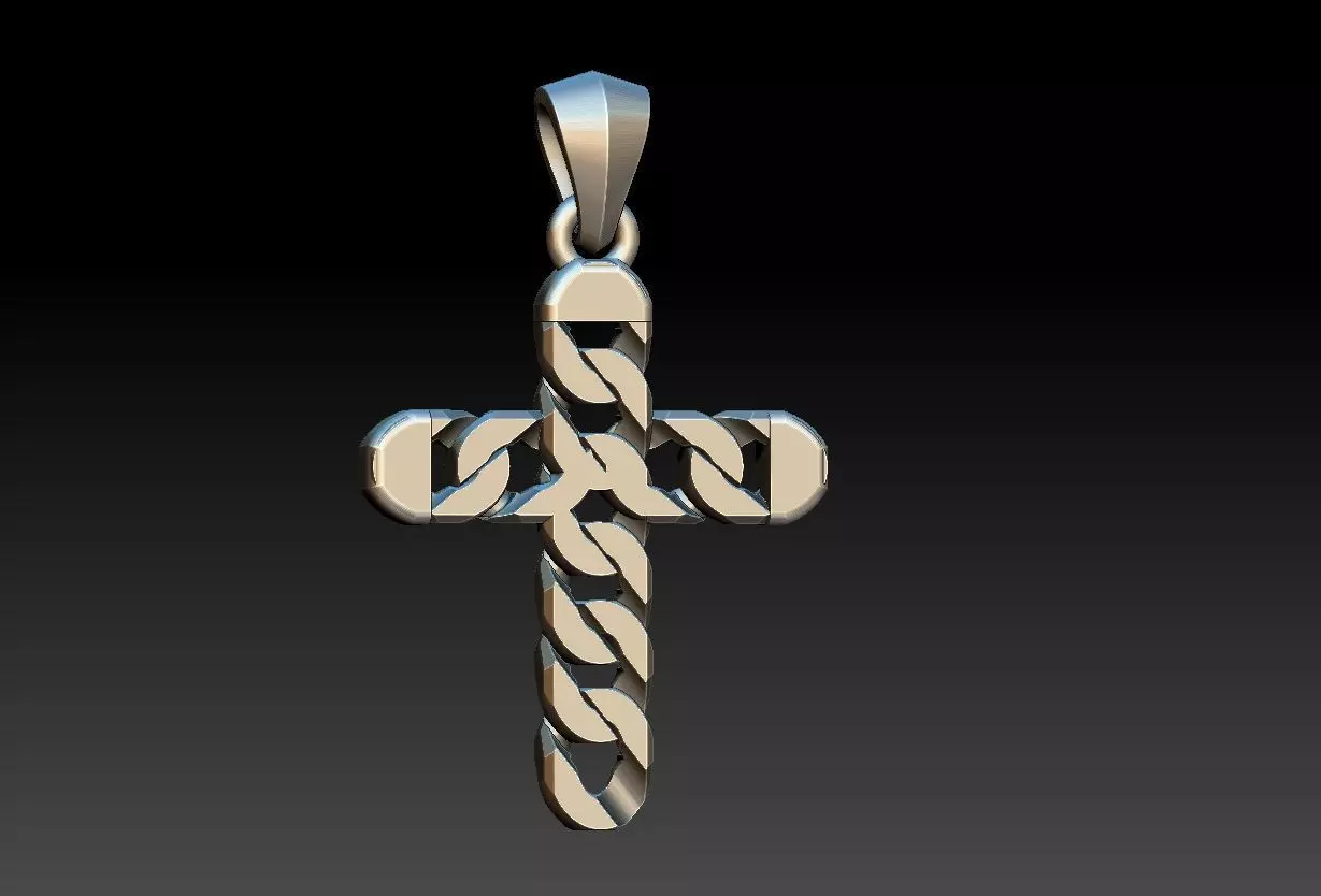 Link Cross Pendant 3D print model_0