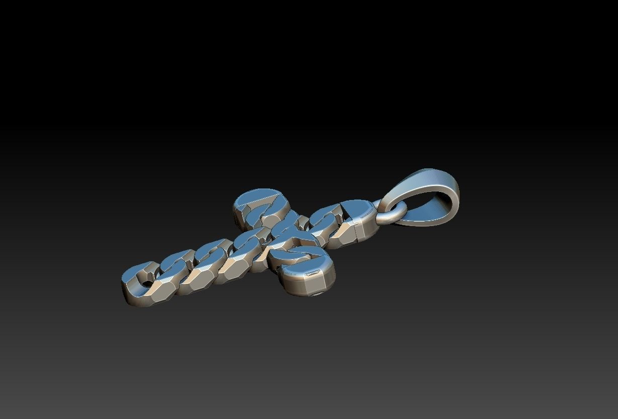 Link Cross Pendant 3D print model_16