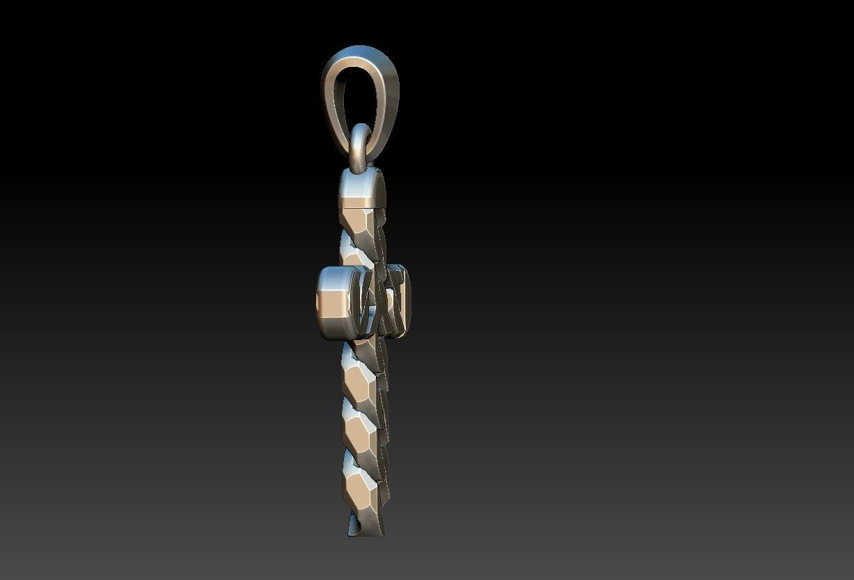 Link Cross Pendant 3D print model_4