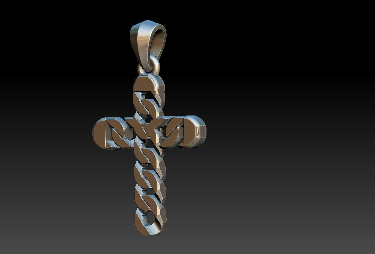 Link Cross Pendant 3D print model_6