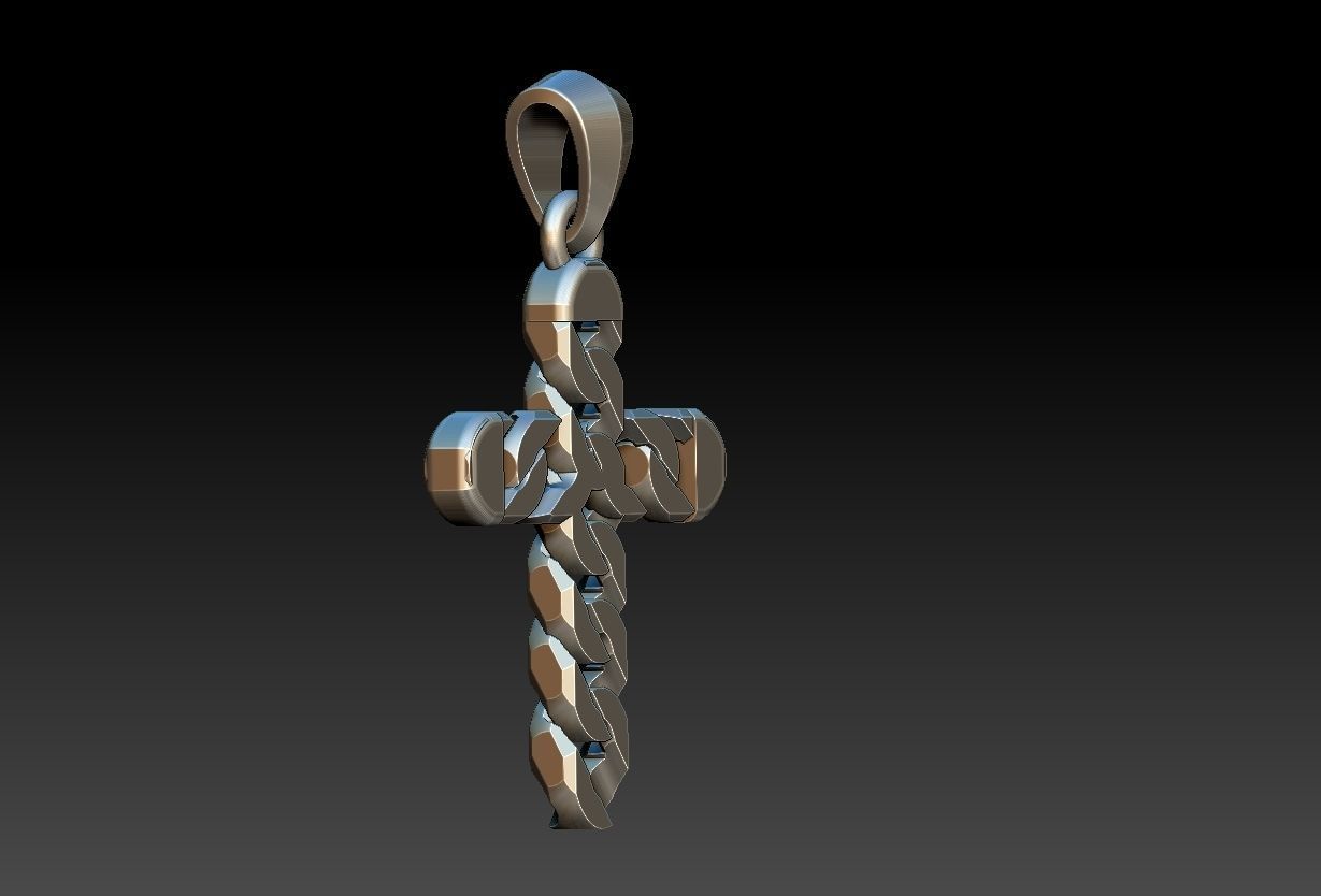 Link Cross Pendant 3D print model_2