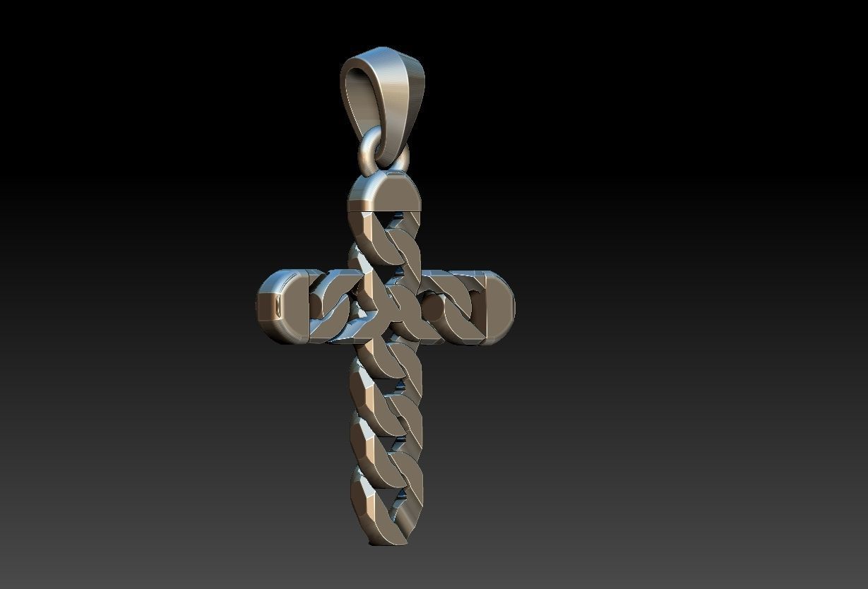 Link Cross Pendant 3D print model_1