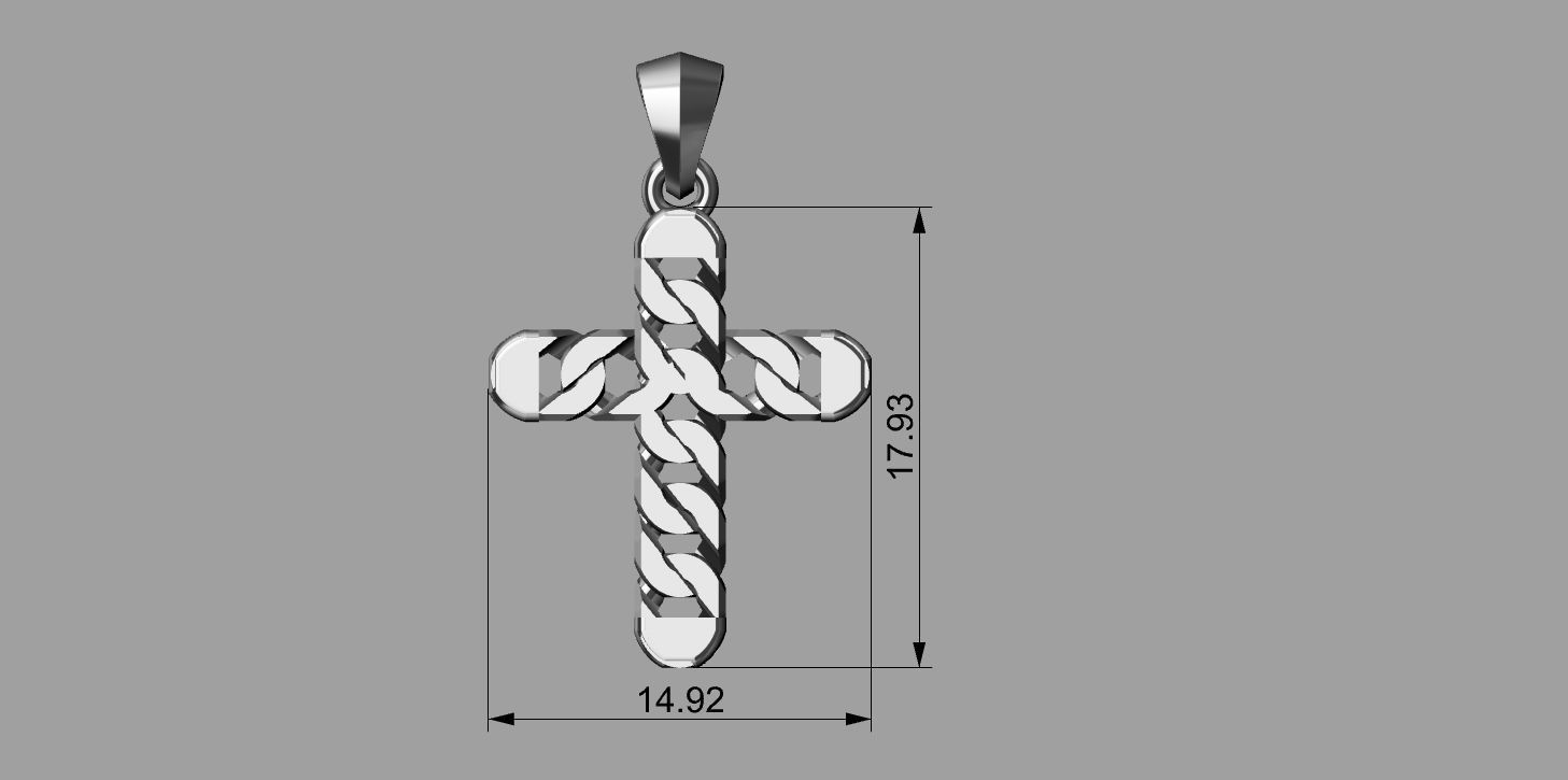 Link Cross Pendant 3D print model_3