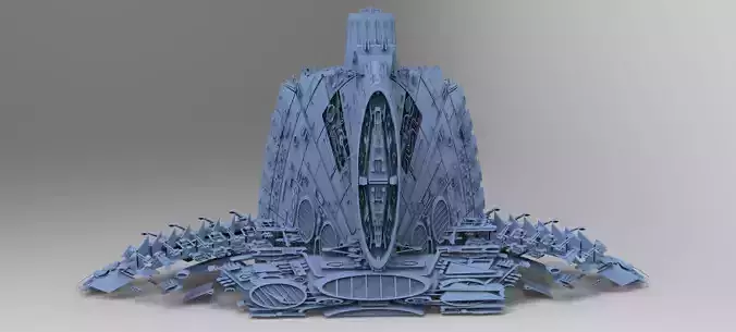Sci-Fi City dystopia City Ruin Tech 1  3D model