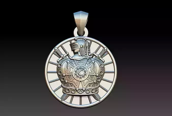 Demolay Crown Pendant 3D print model