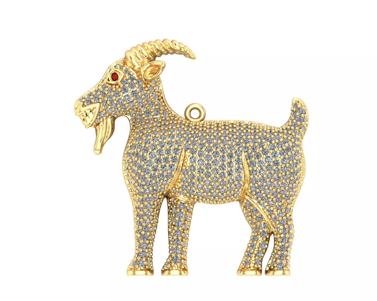 pet goat necklace direct casting 3D model