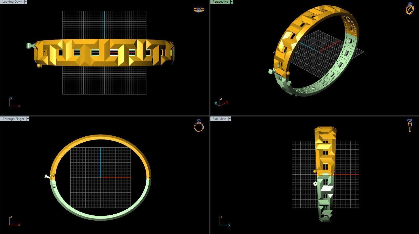 Tiffany bracelet direct casting 3D model_5