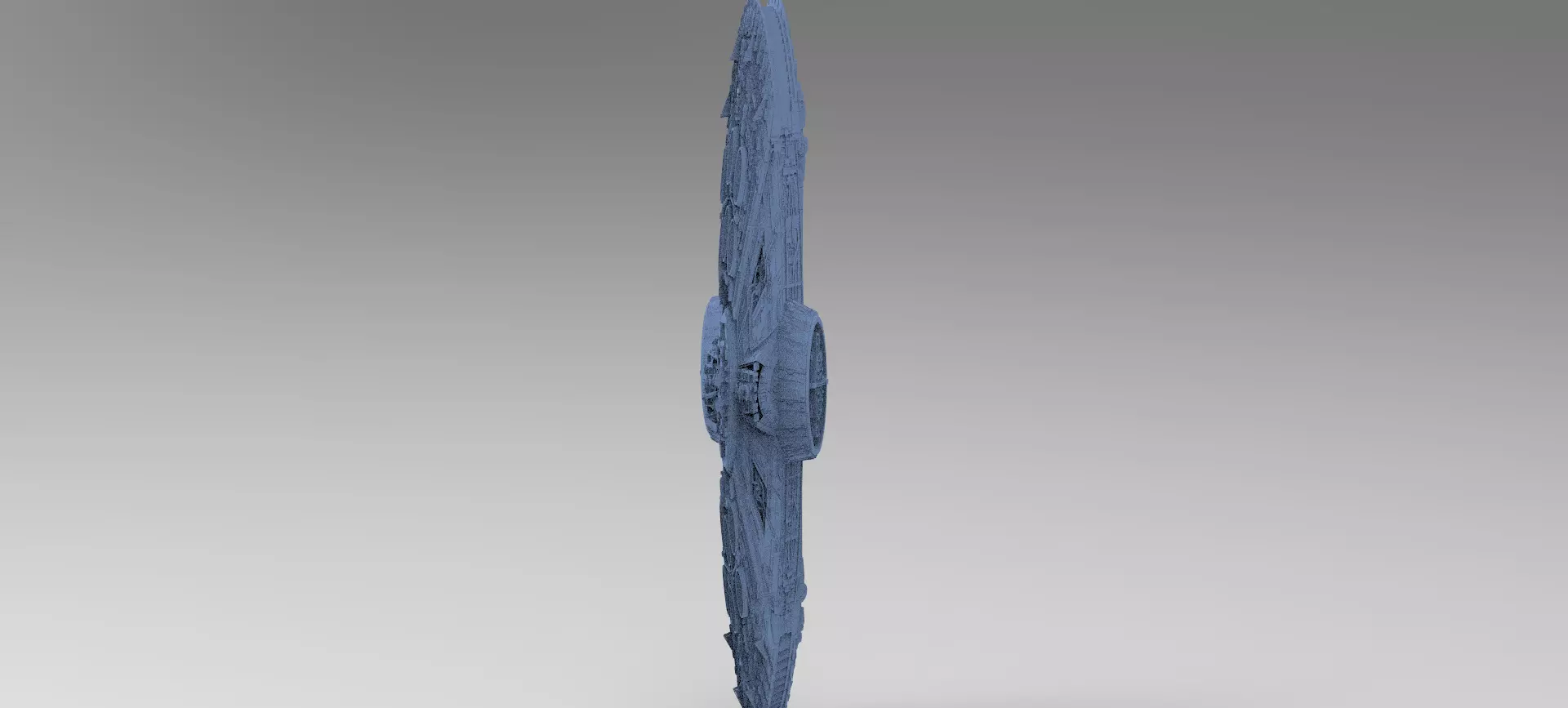 Sci-Fi City dystopia City Ruin Tech 10 cigar ship  3D model_0