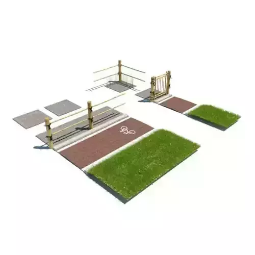 Rustic Wood Fencing Pavement For Bikes