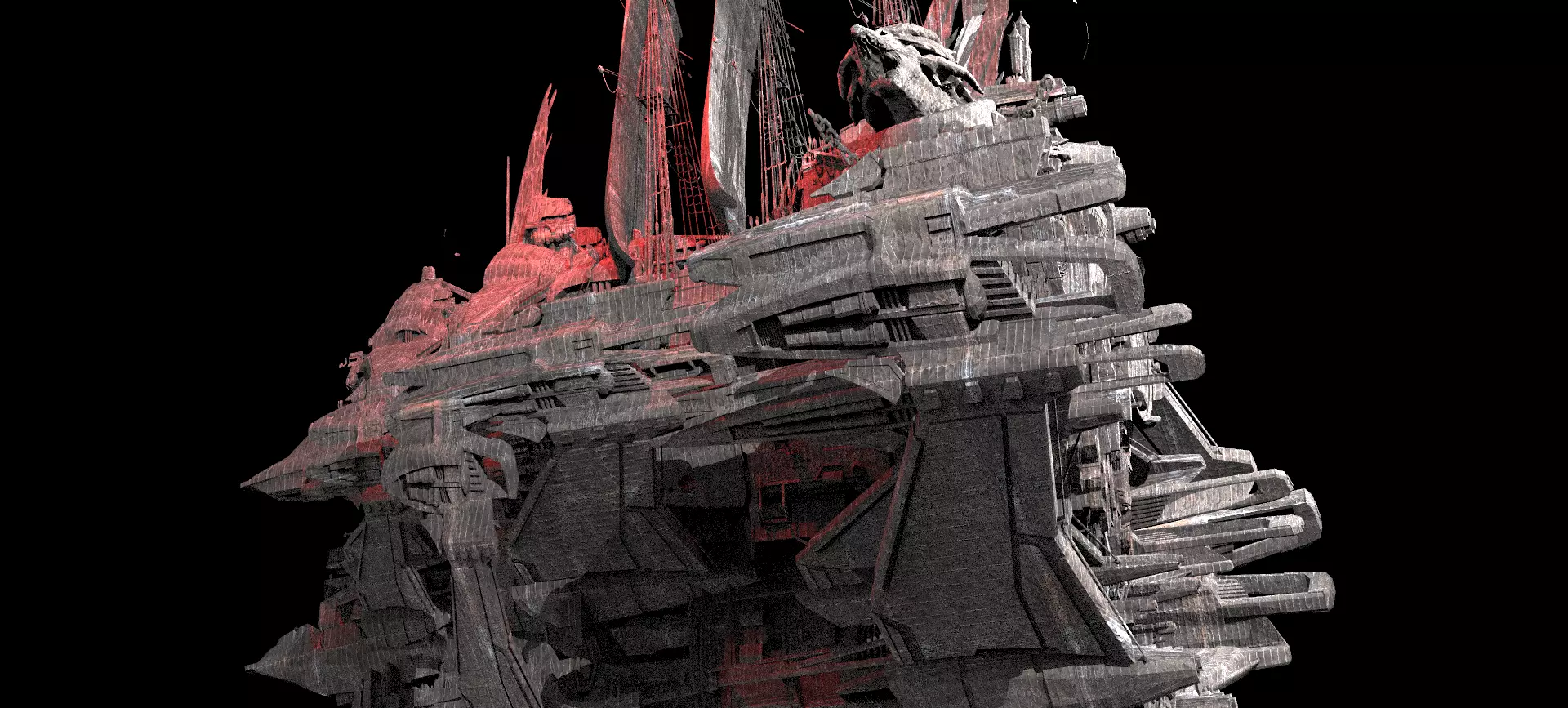 Dark Dreadnaught Grand airship  3D model_0