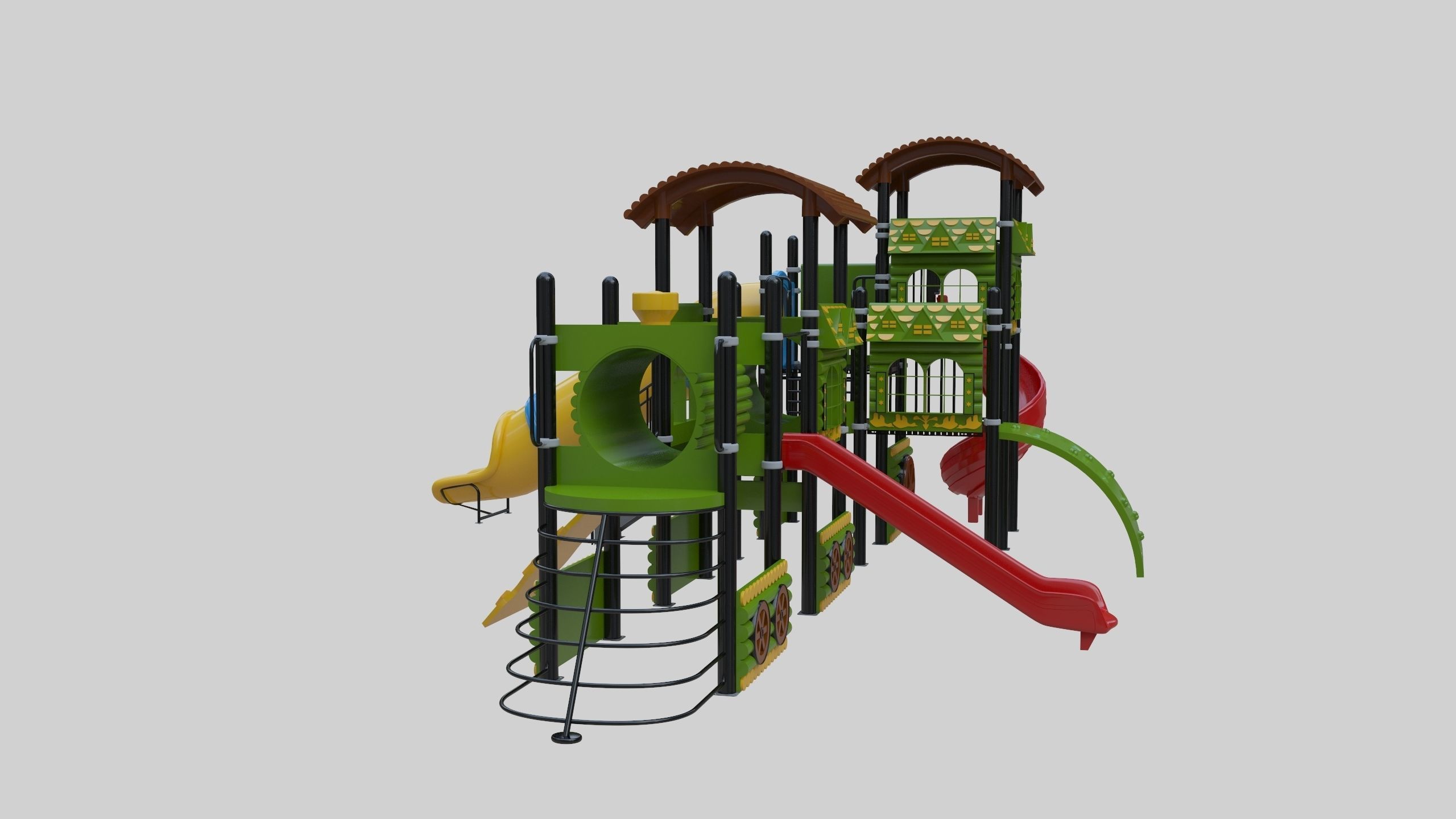 Train Style Playground 3 Low-poly 3D model_17