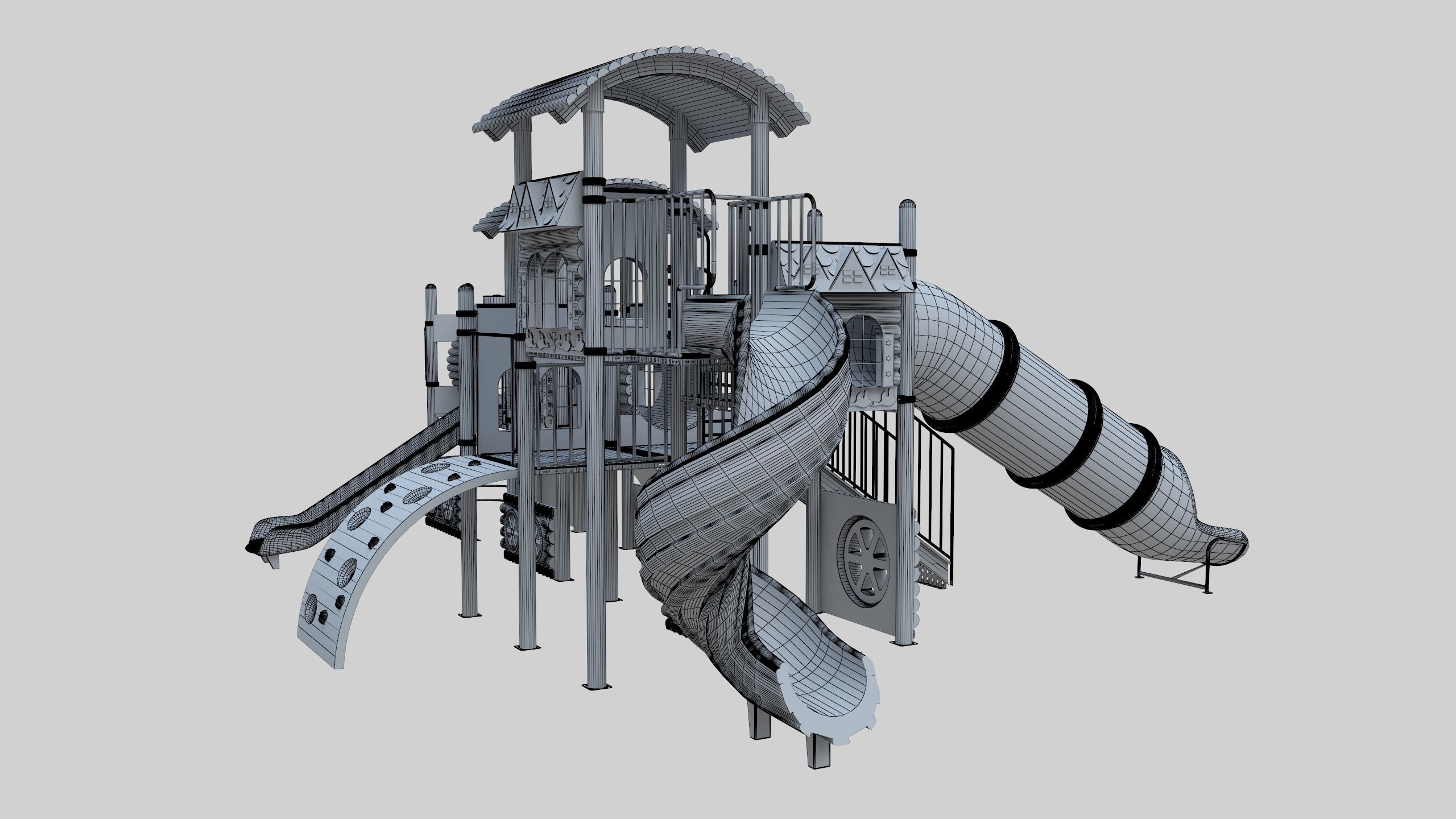 Train Style Playground 3 Low-poly 3D model_35