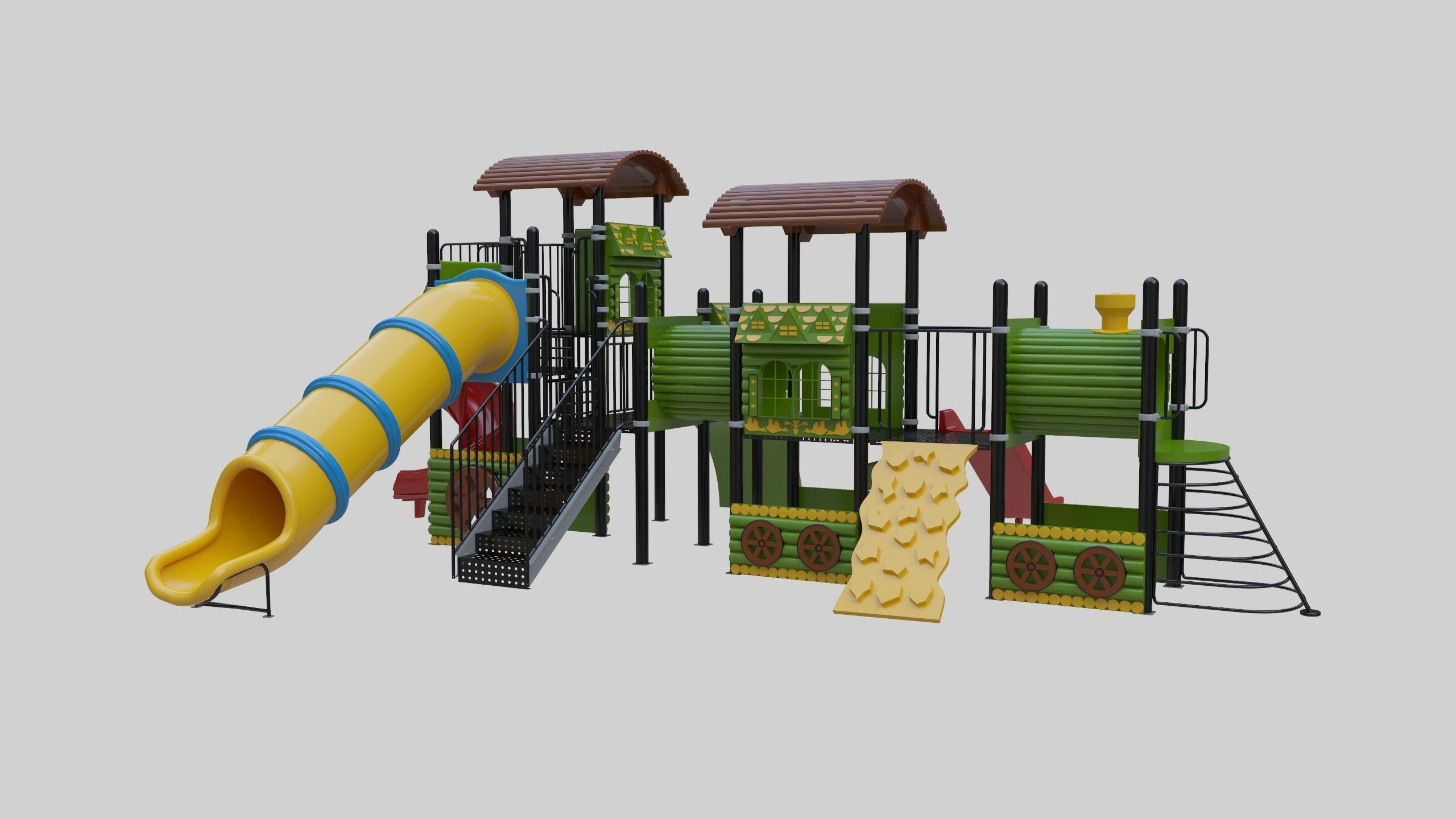 Train Style Playground 3 Low-poly 3D model_23