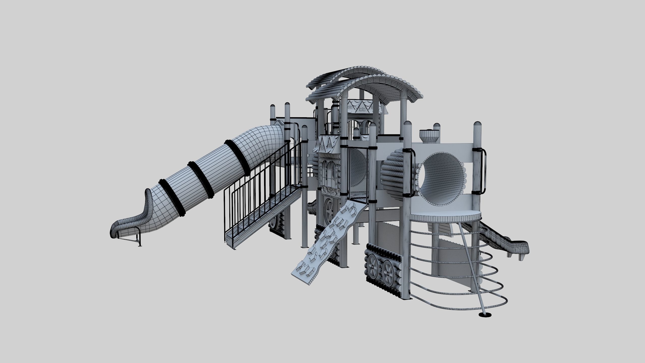 Train Style Playground 3 Low-poly 3D model_43