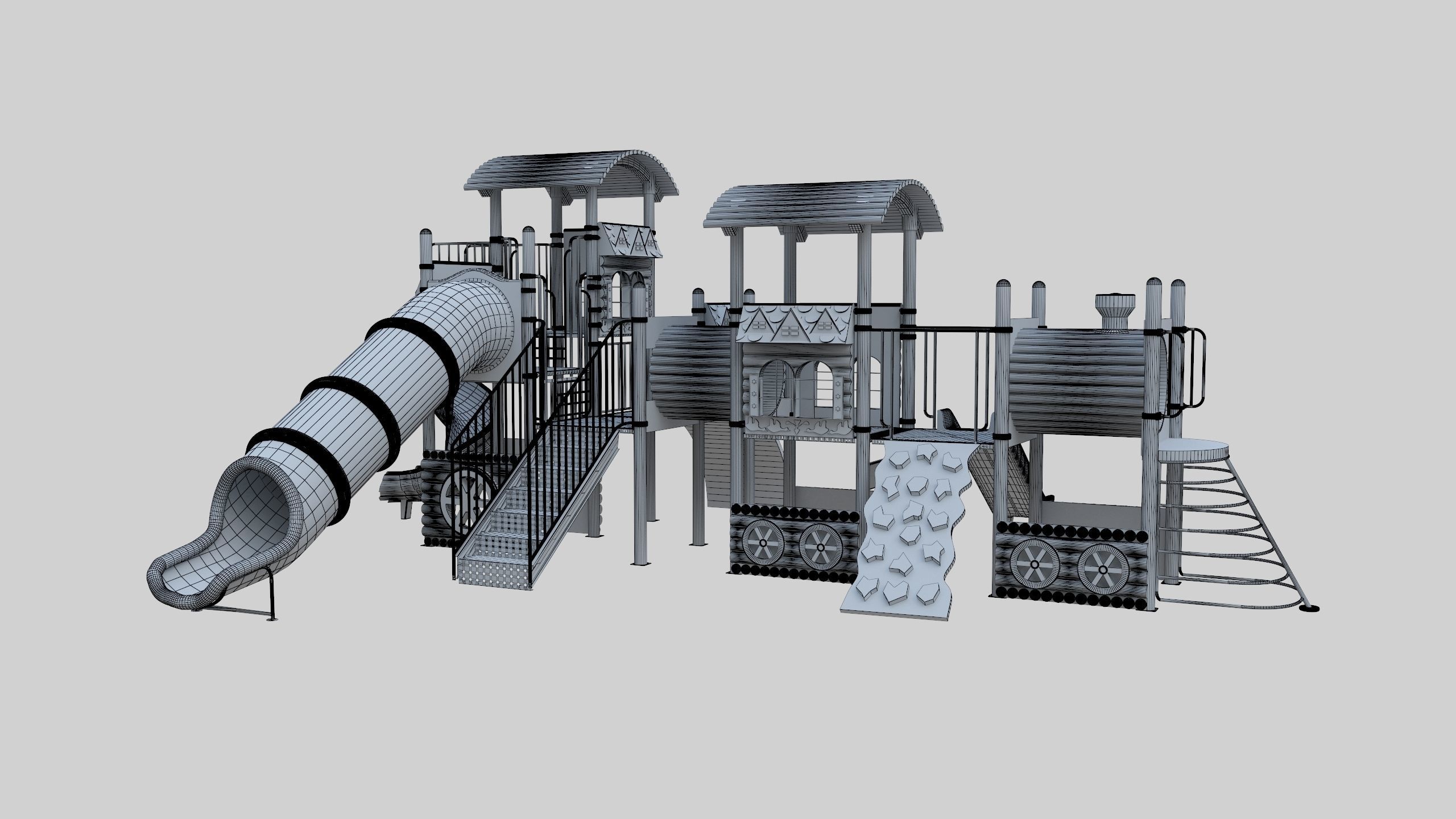 Train Style Playground 3 Low-poly 3D model_48