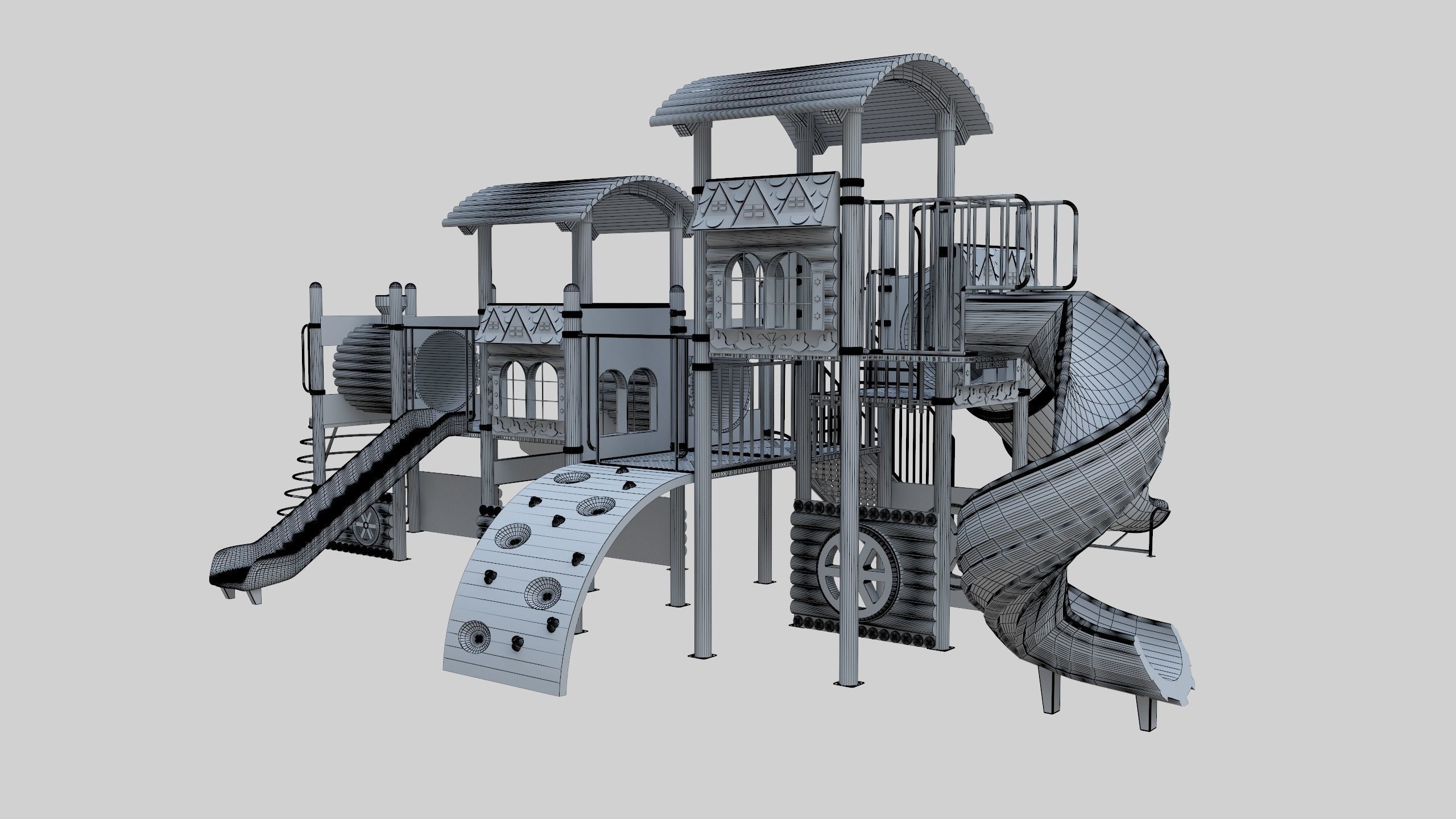 Train Style Playground 3 Low-poly 3D model_36