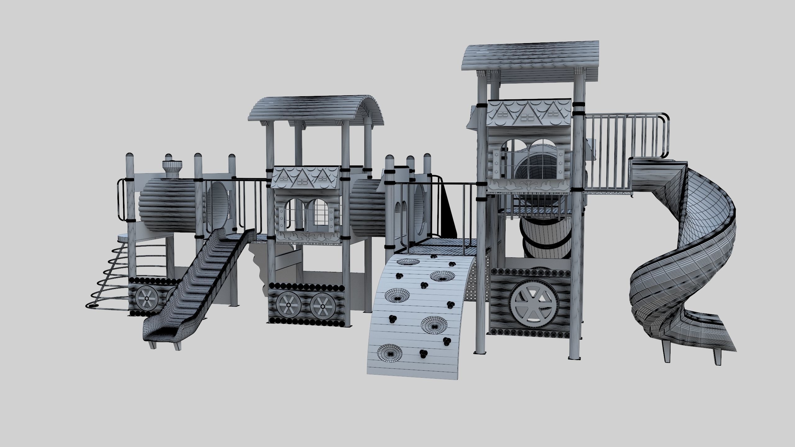 Train Style Playground 3 Low-poly 3D model_37