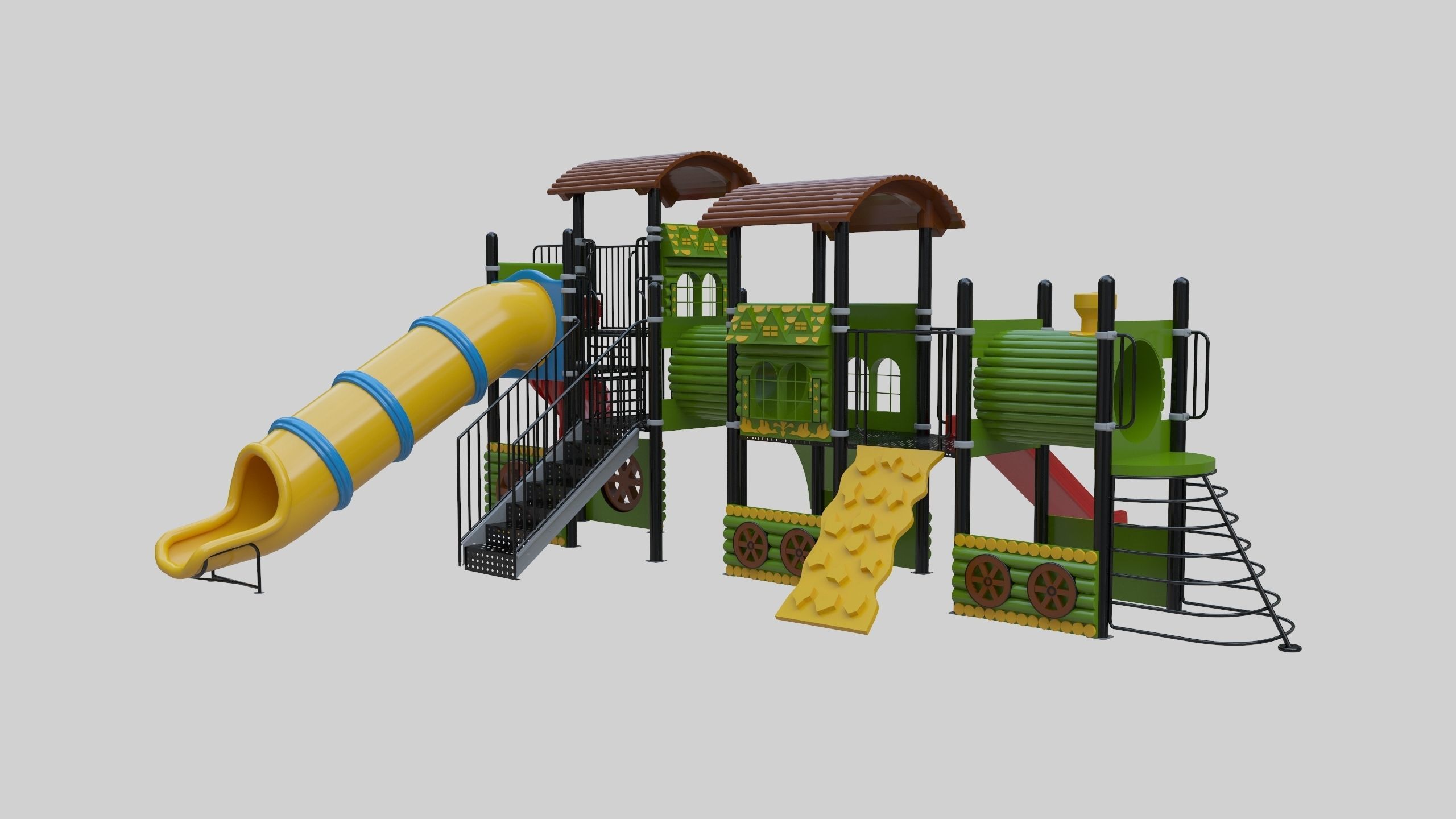 Train Style Playground 3 Low-poly 3D model_21