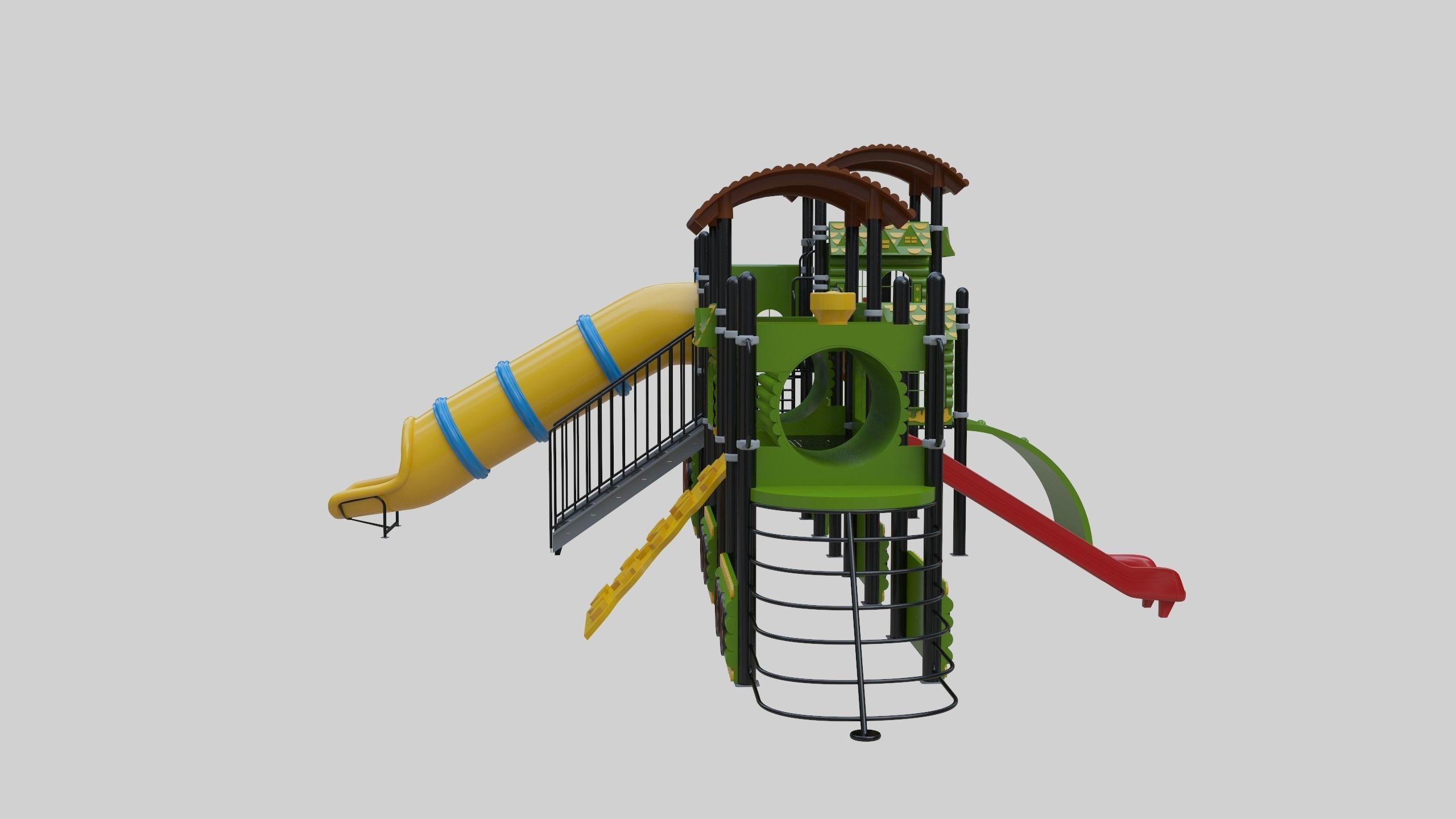 Train Style Playground 3 Low-poly 3D model_18