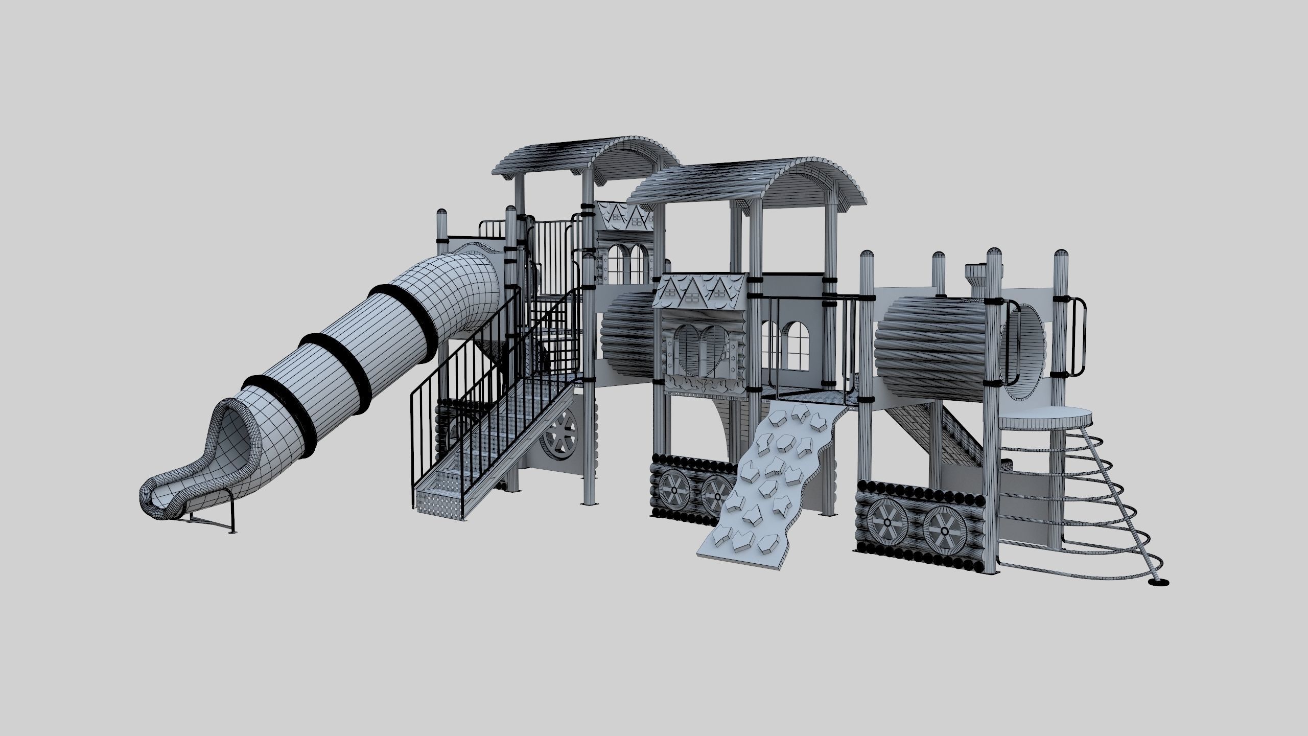 Train Style Playground 3 Low-poly 3D model_45