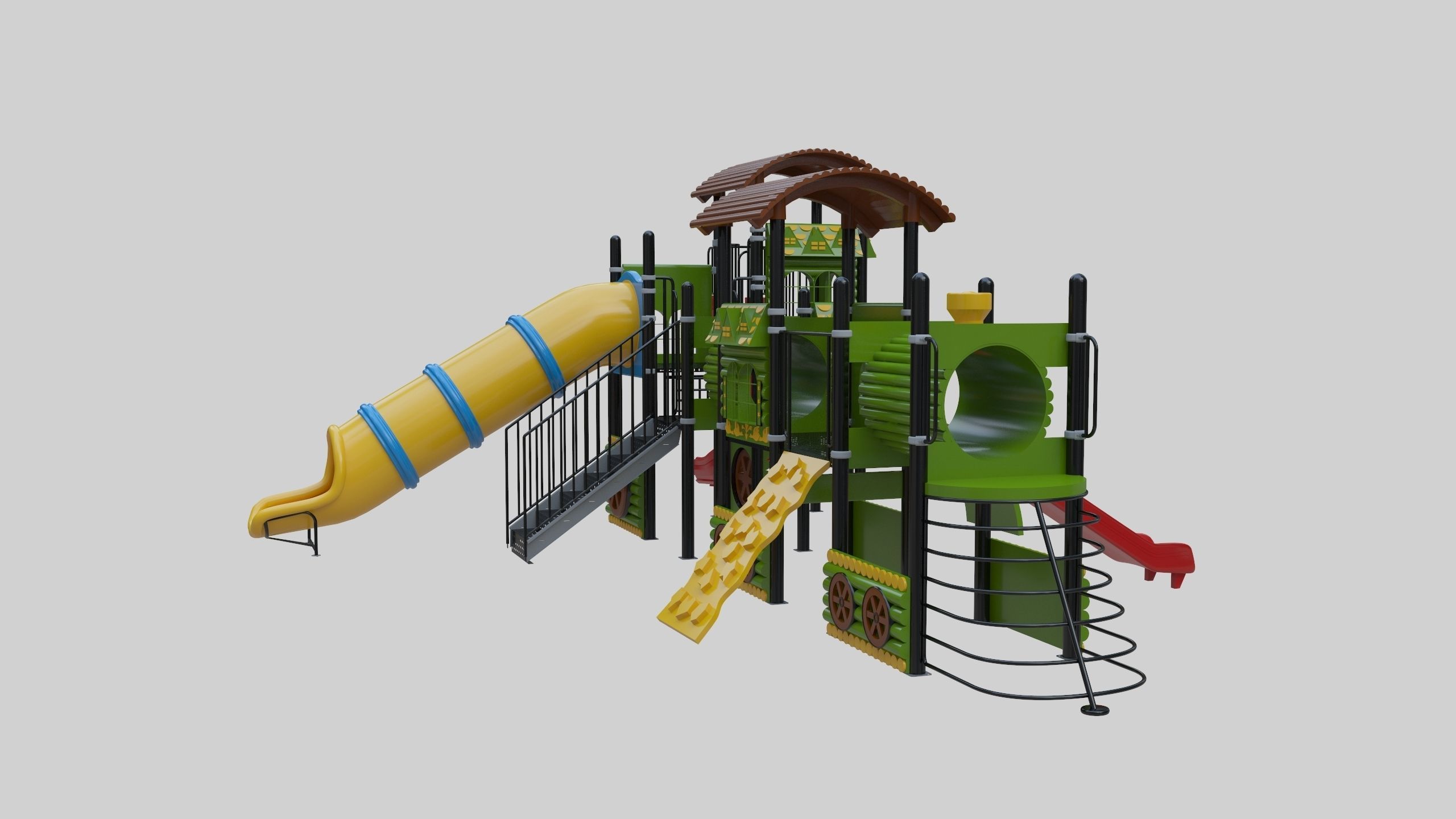 Train Style Playground 3 Low-poly 3D model_19