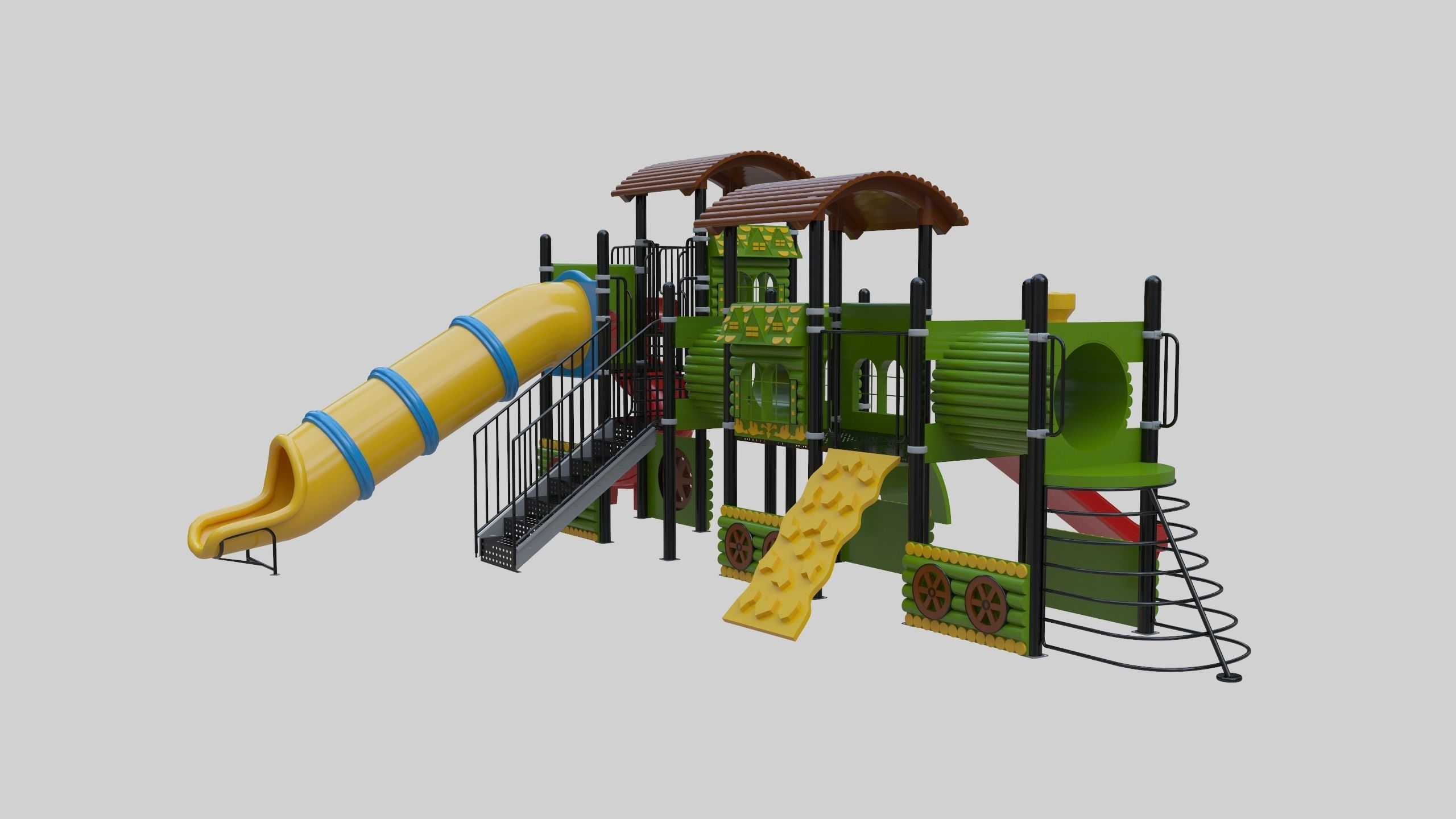 Train Style Playground 3 Low-poly 3D model_20