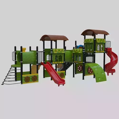 Train Style Playground 3 Low-poly 3D model