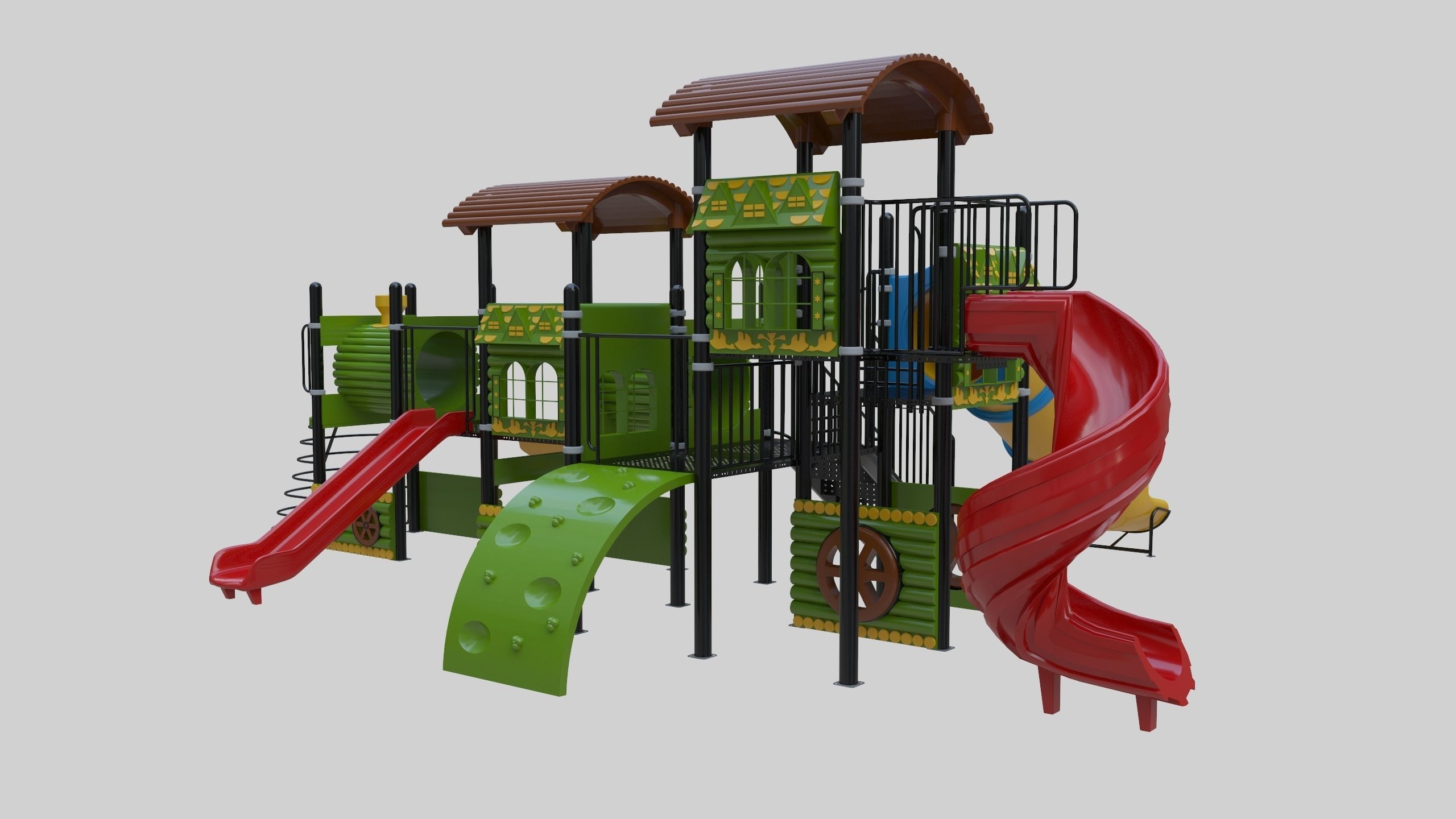 Train Style Playground 3 Low-poly 3D model_12