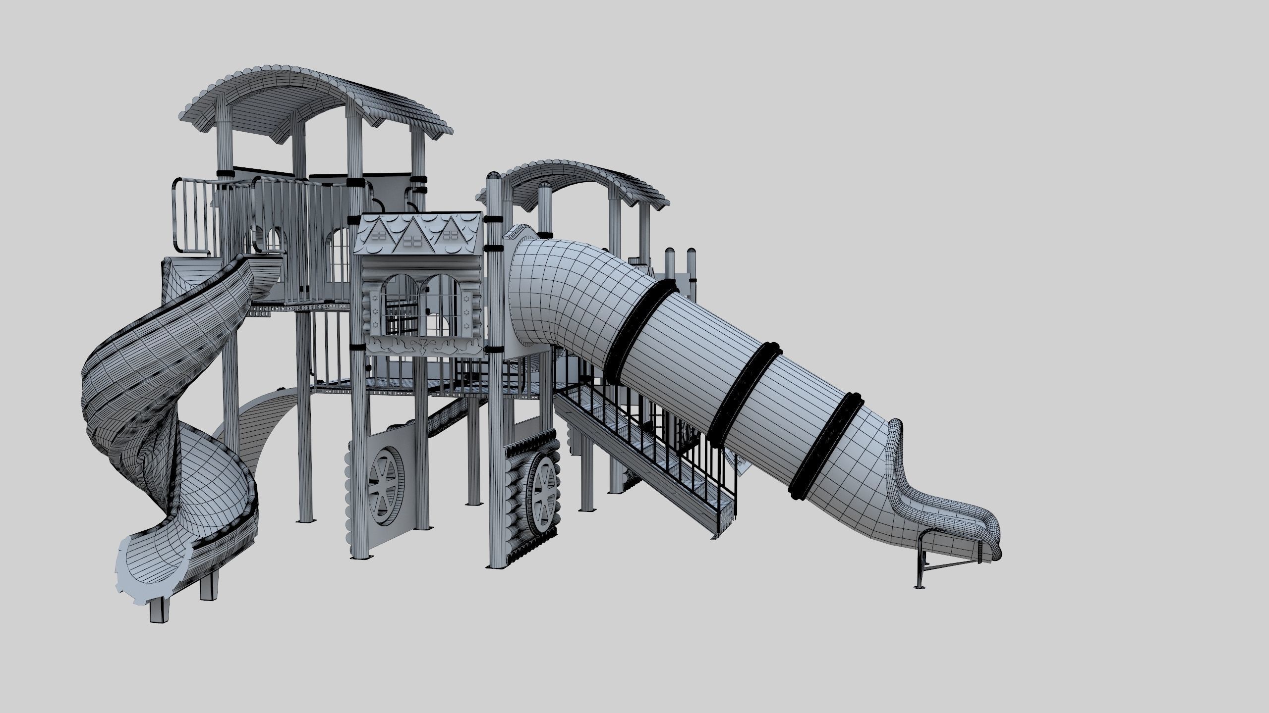 Train Style Playground 3 Low-poly 3D model_33
