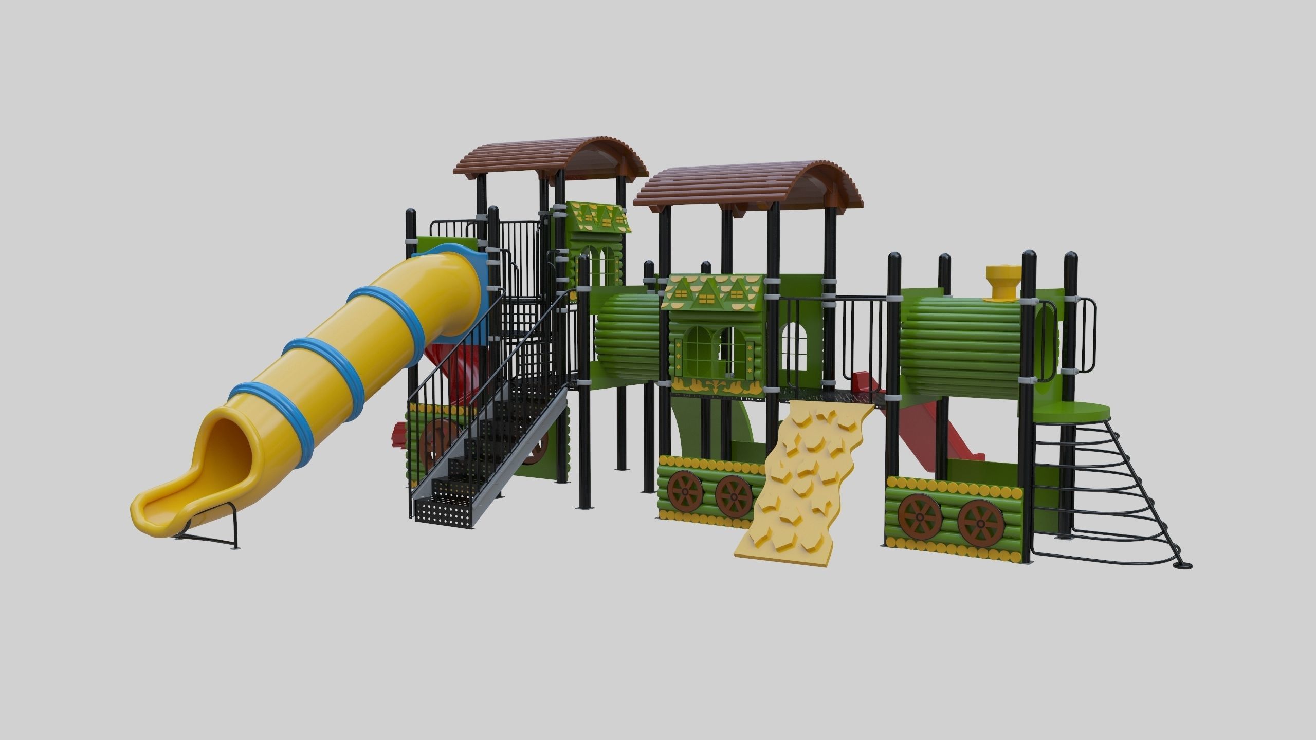 Train Style Playground 3 Low-poly 3D model_22