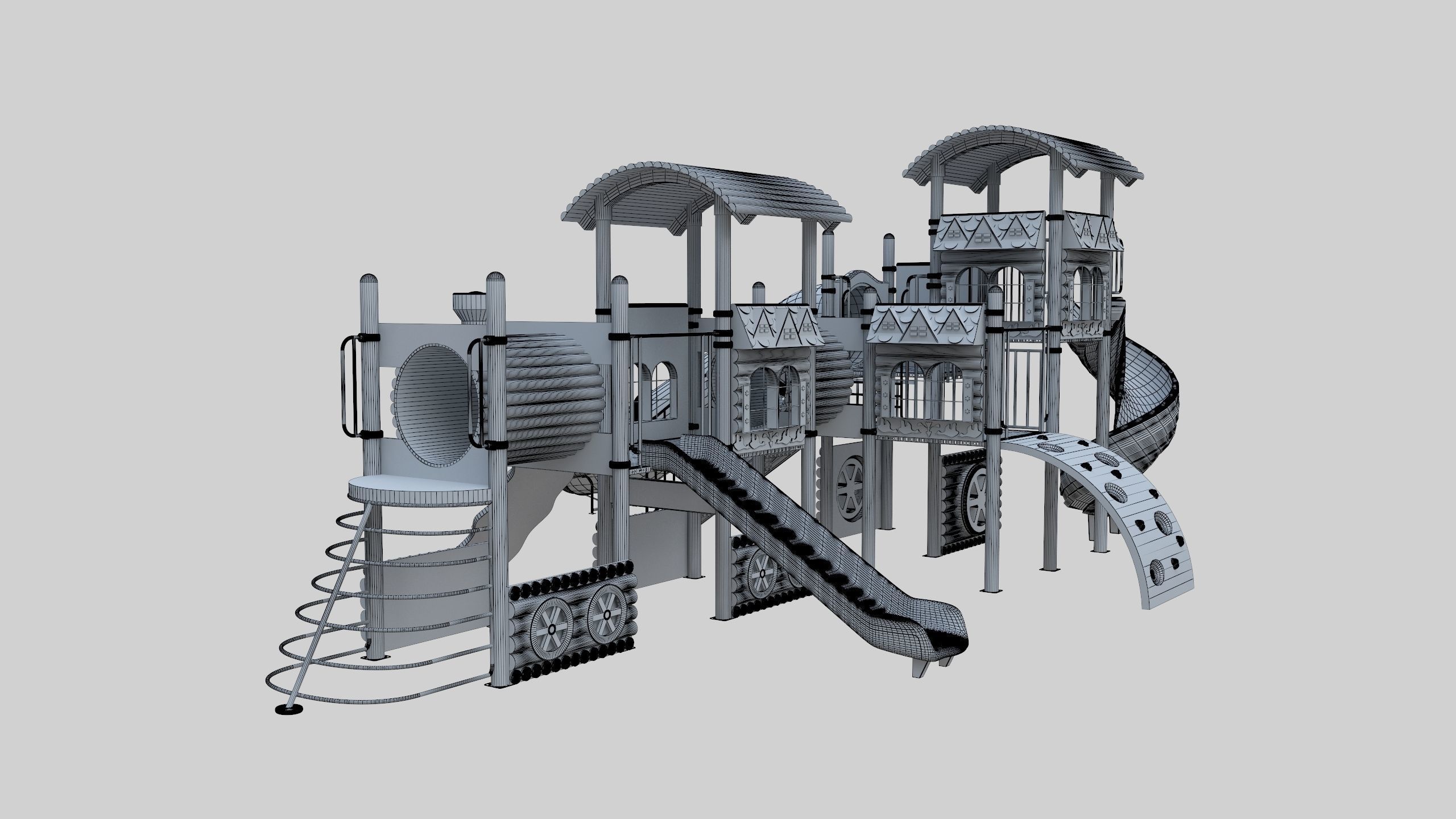Train Style Playground 3 Low-poly 3D model_40