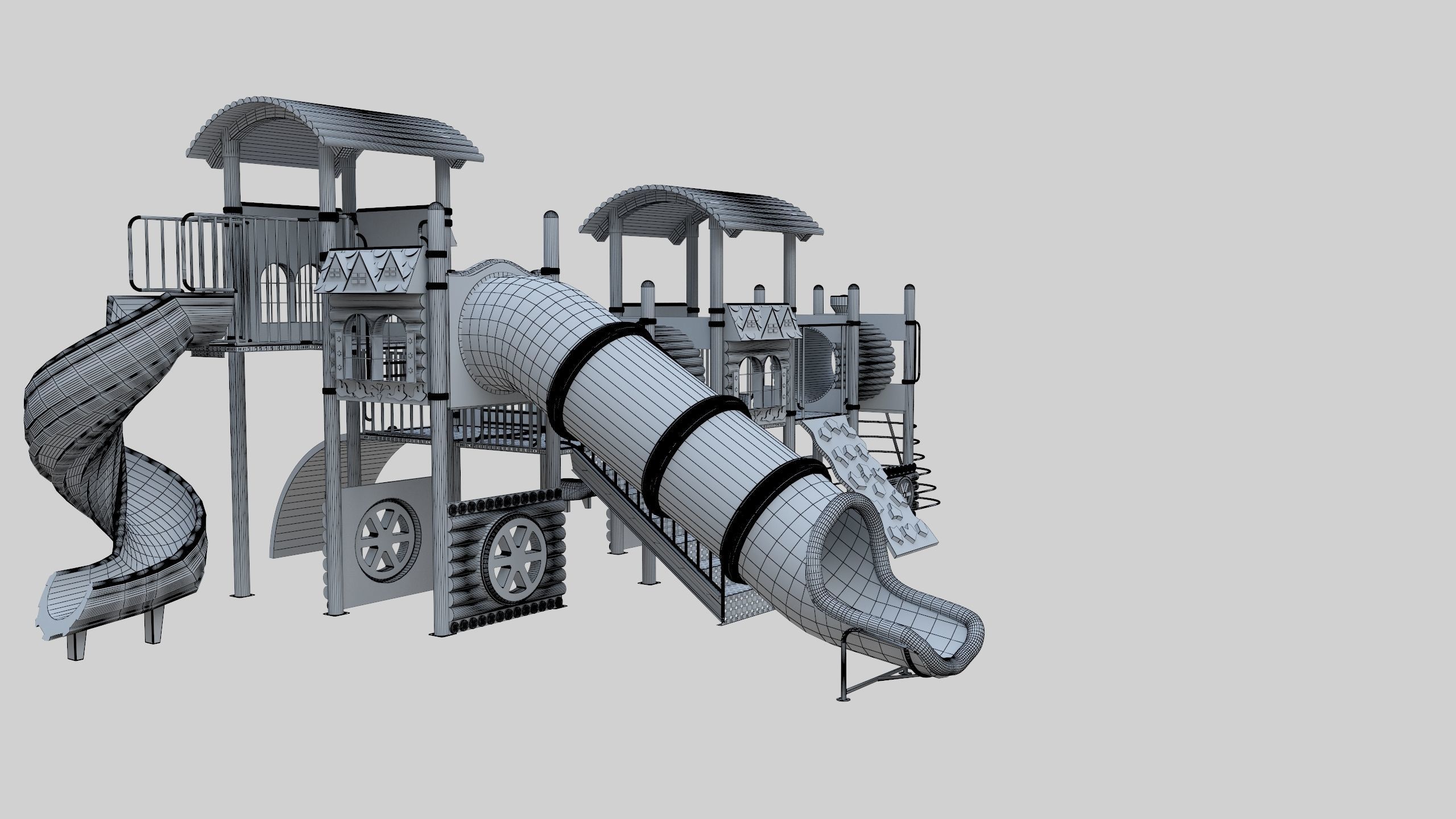 Train Style Playground 3 Low-poly 3D model_32