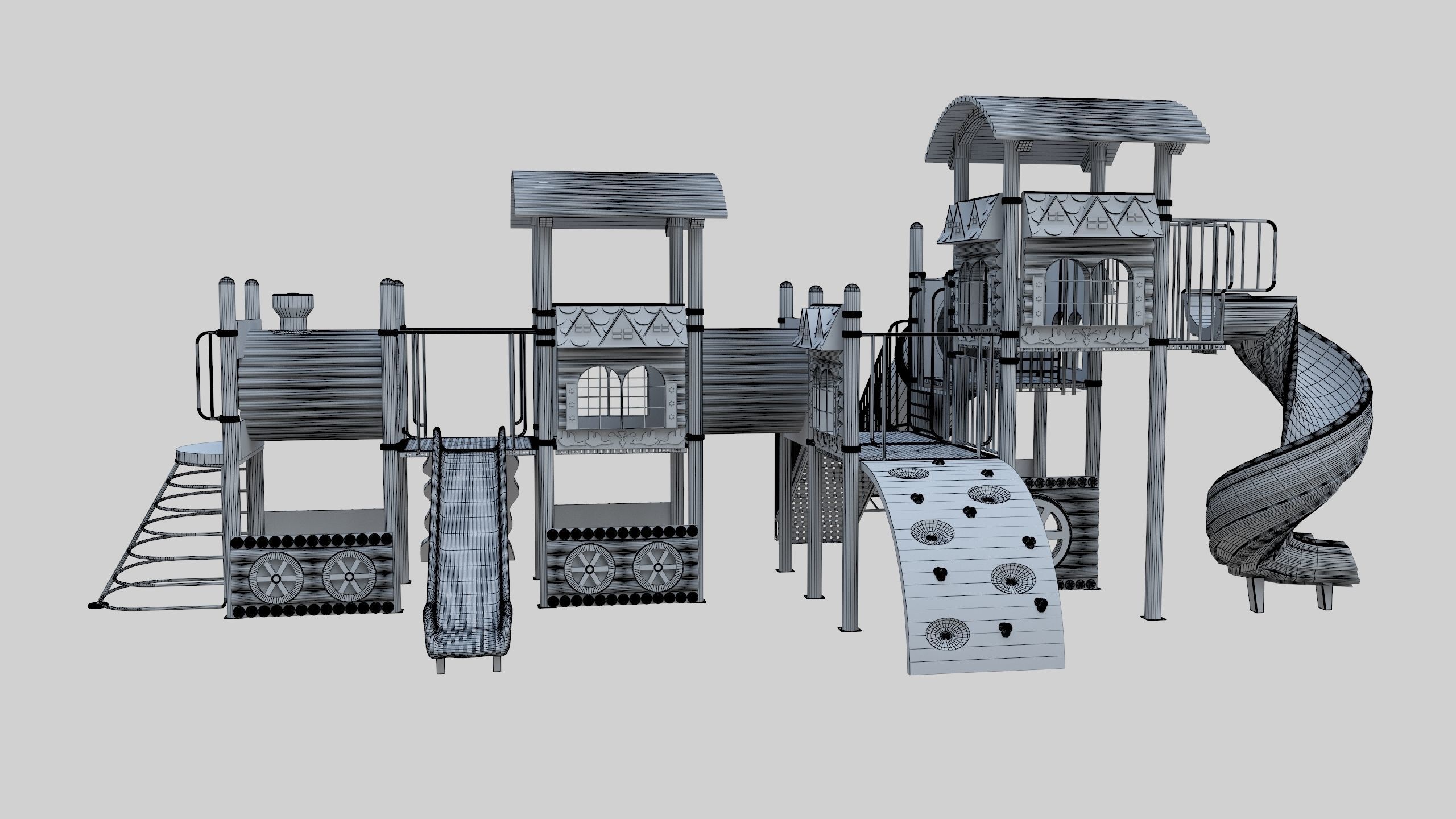 Train Style Playground 3 Low-poly 3D model_38