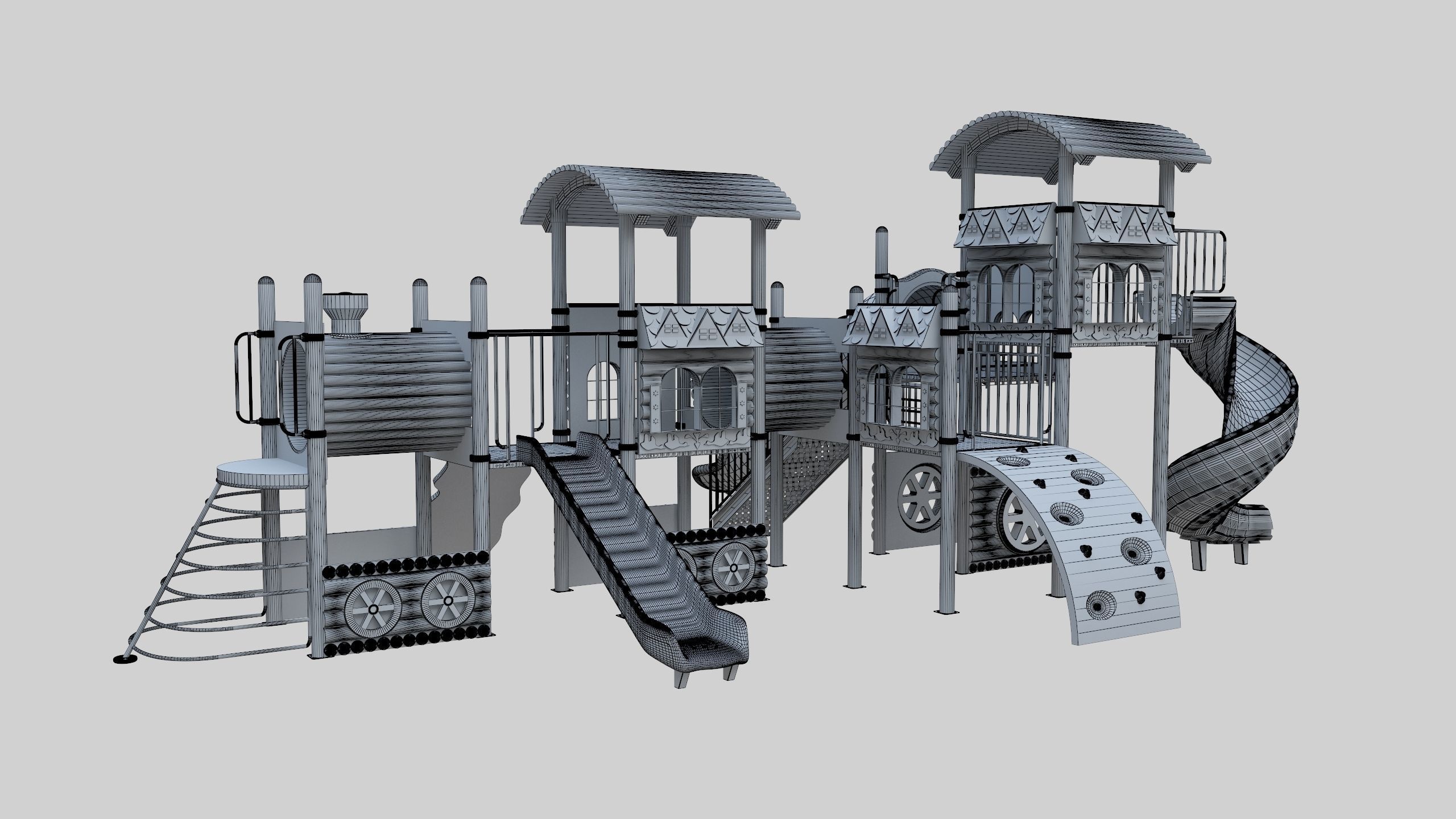 Train Style Playground 3 Low-poly 3D model_39