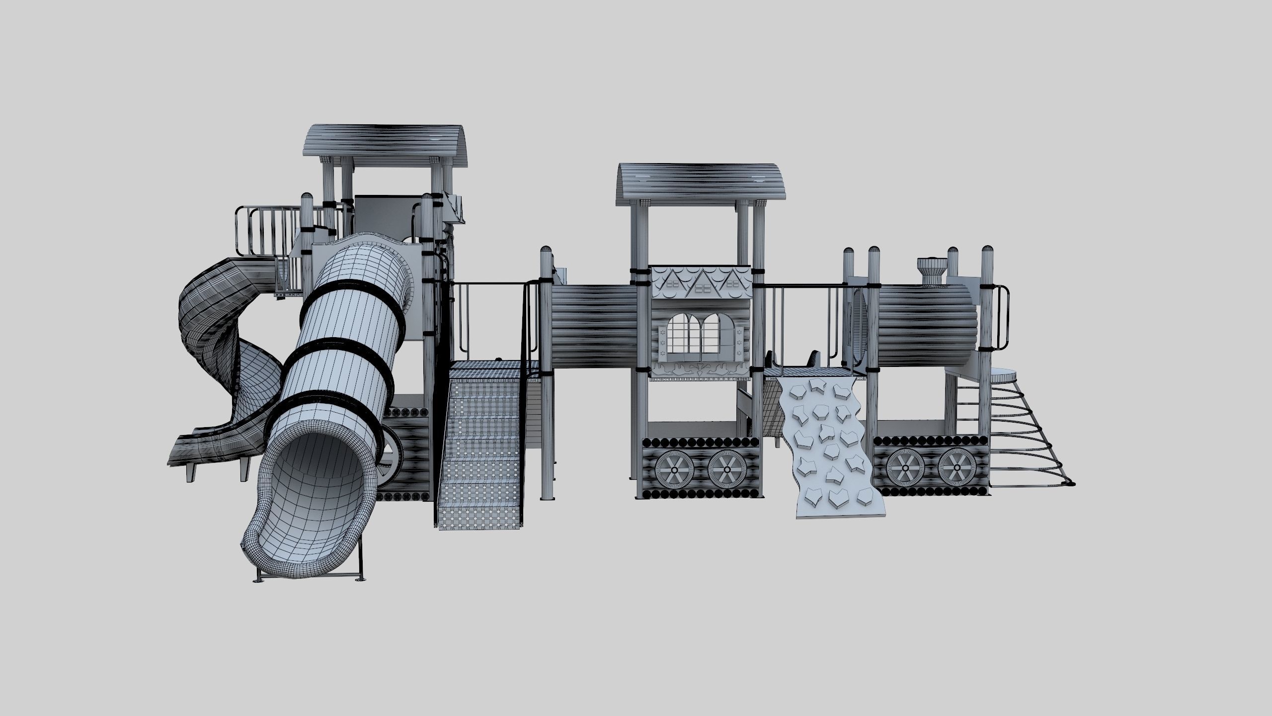 Train Style Playground 3 Low-poly 3D model_29