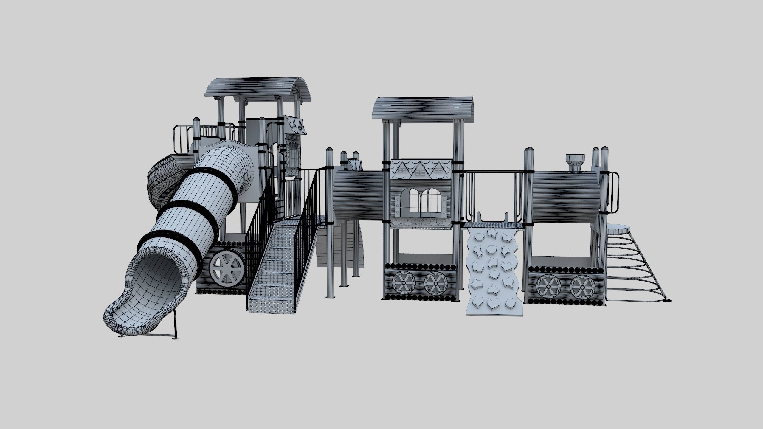 Train Style Playground 3 Low-poly 3D model_28