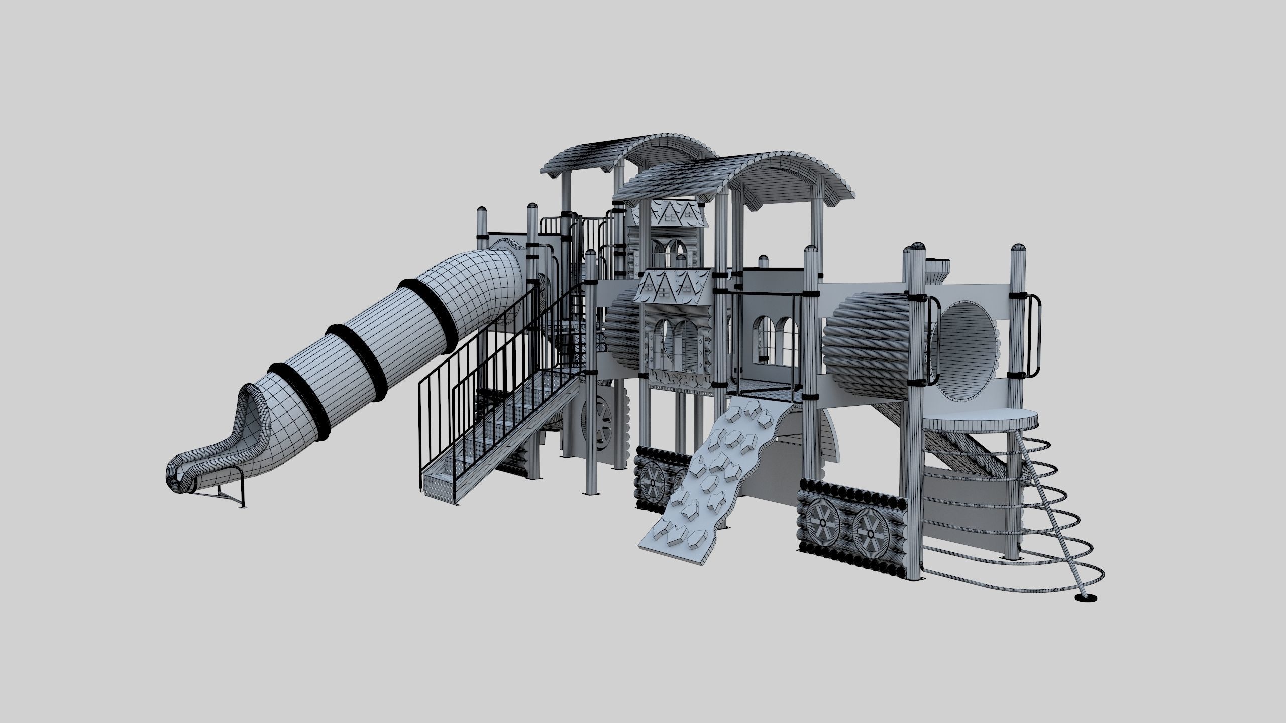 Train Style Playground 3 Low-poly 3D model_44
